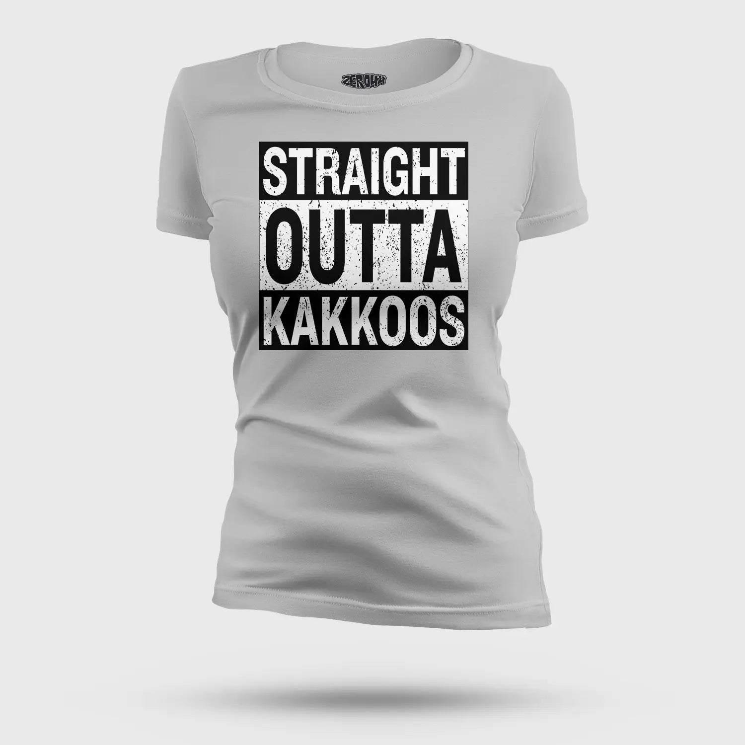 Straight Outta Kakkoos Women's T-Shirt in Grey Melange Color