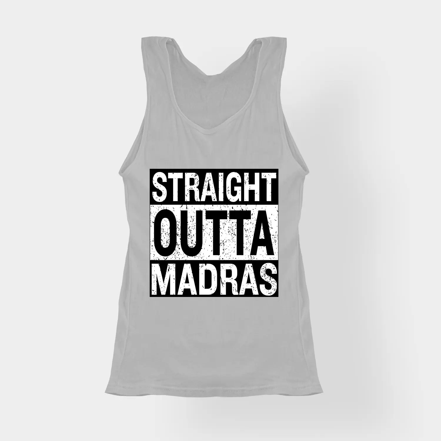Straight Outta Madras Women's Tank Top in Grey Melange Color