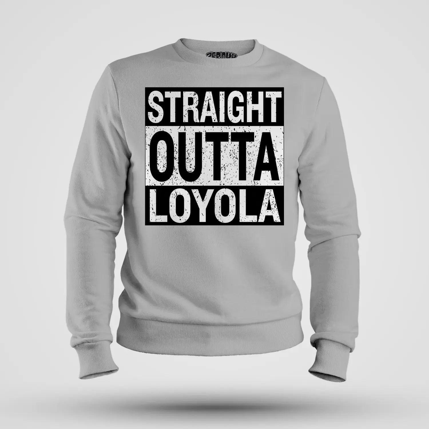 Straight Outta Loyola Men/Unisex Sweatshirt in Grey Melange Color