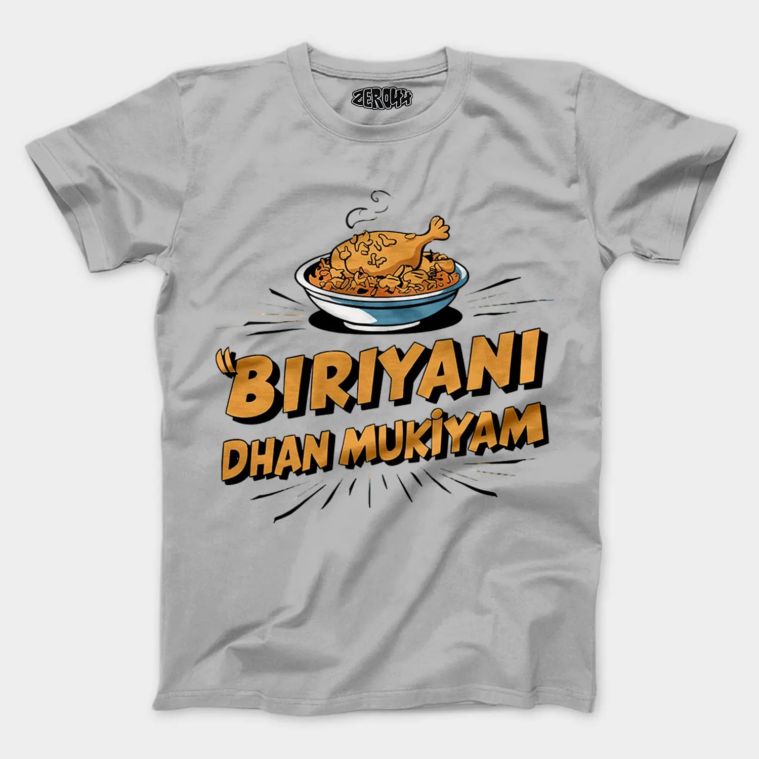 Biriyani Dhan Mukiyam Men/Unisex T-Shirt in Grey Melange Color