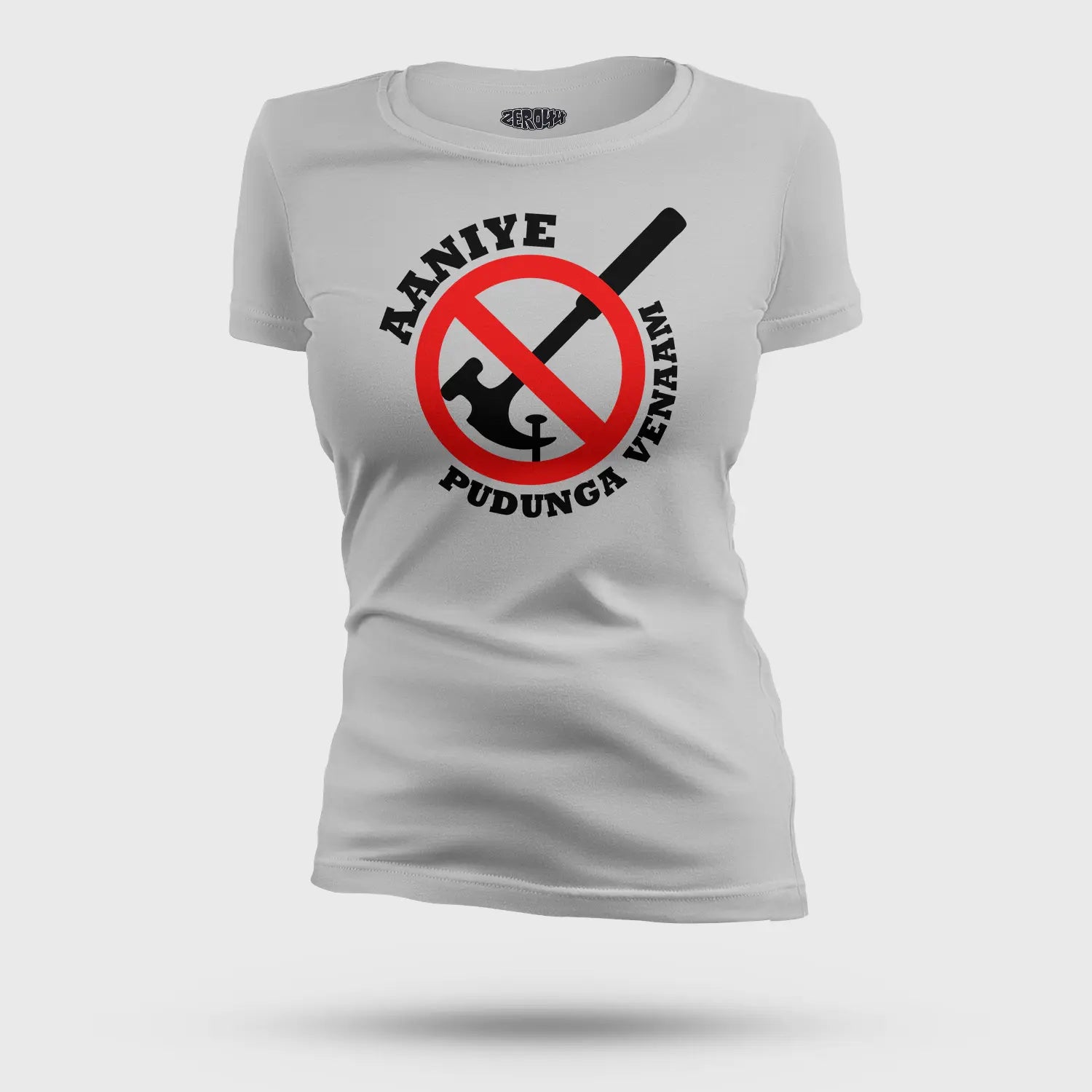 Aaniye Pudunga Venaam Women's T-Shirt in Grey Melange Color