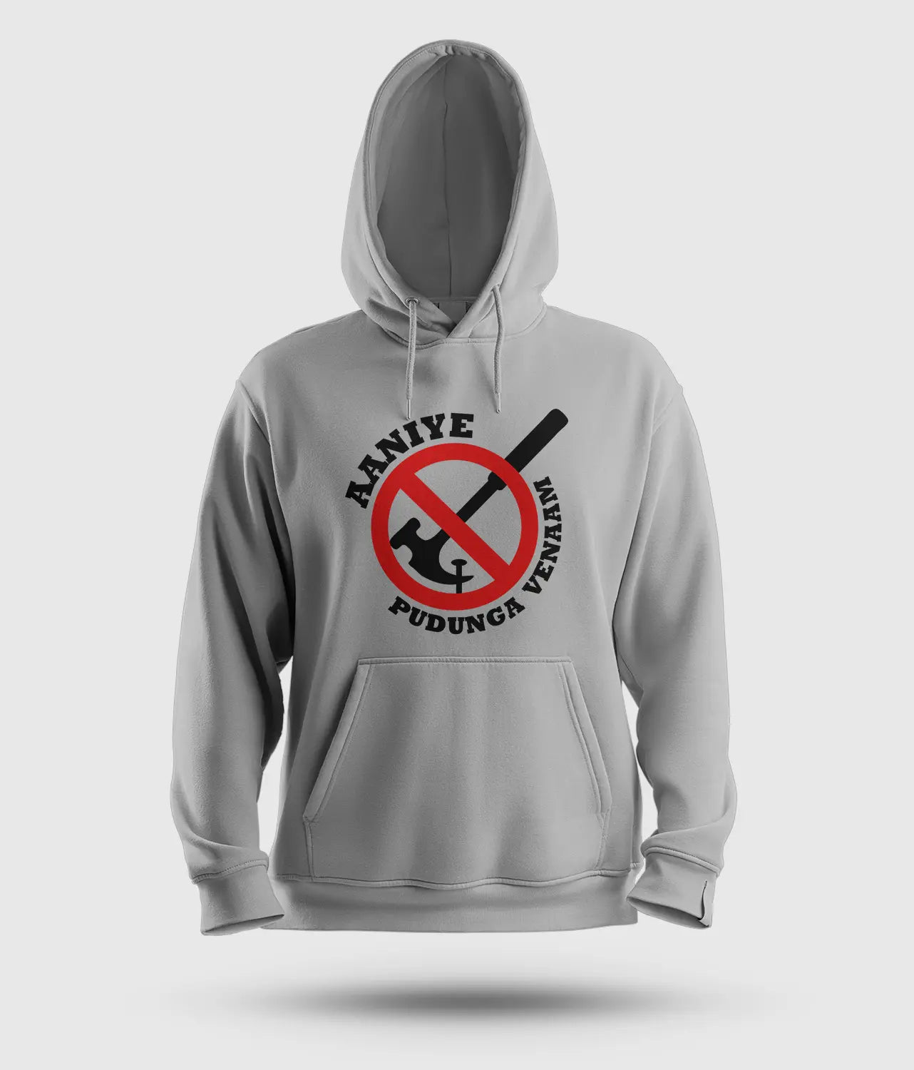 Aaniye Pudunga Venaam Men/Unisex Hoodie in Grey Melange Color