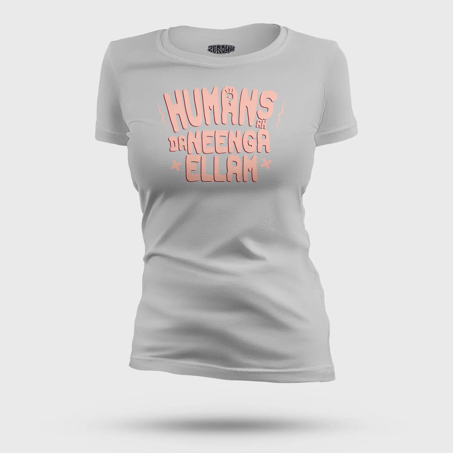 Humans Ah Da Neenga Ellam? Women's T-Shirt in Grey Melange Color