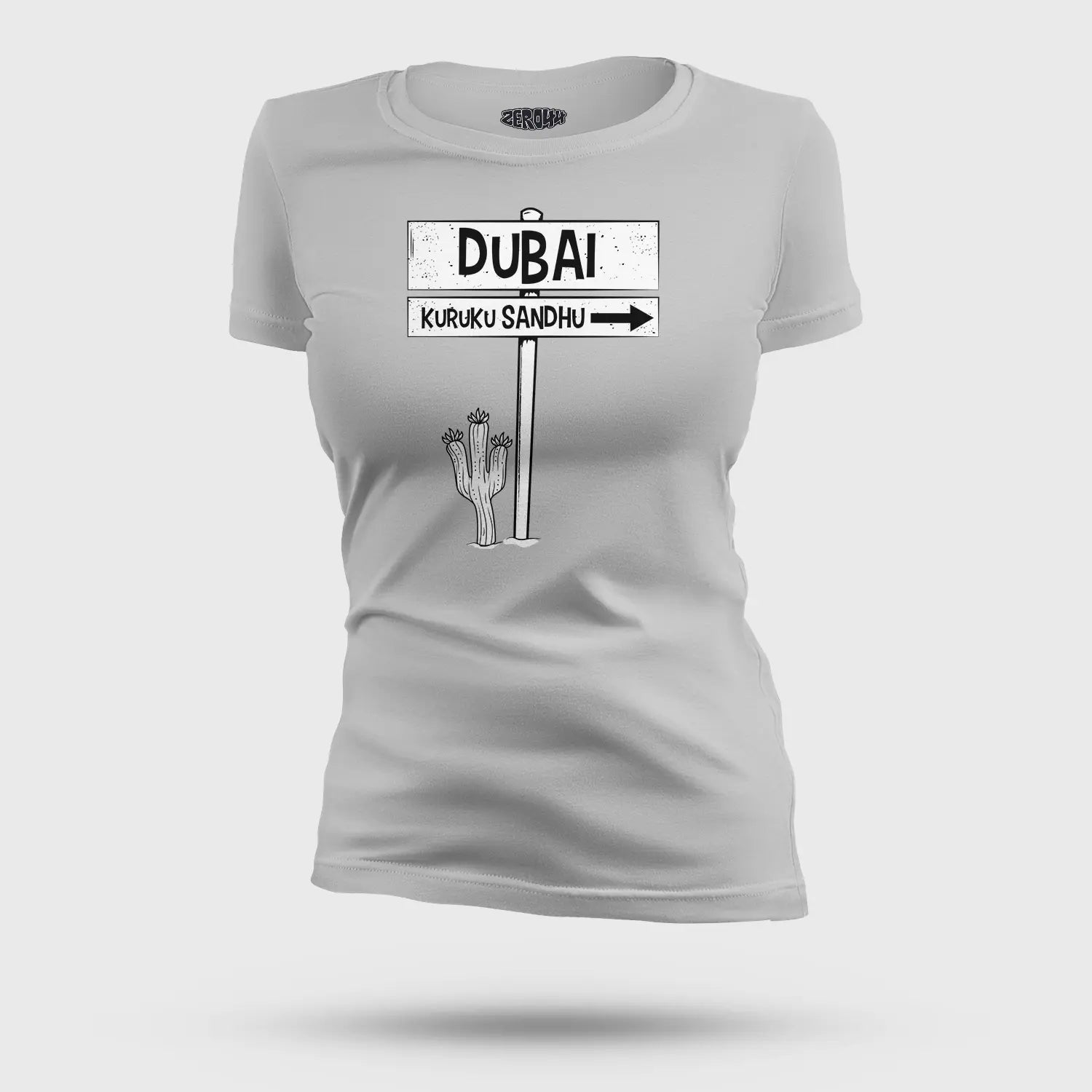 Dubai Kuruku Sandhu Women's T-Shirt in Grey Melange Color