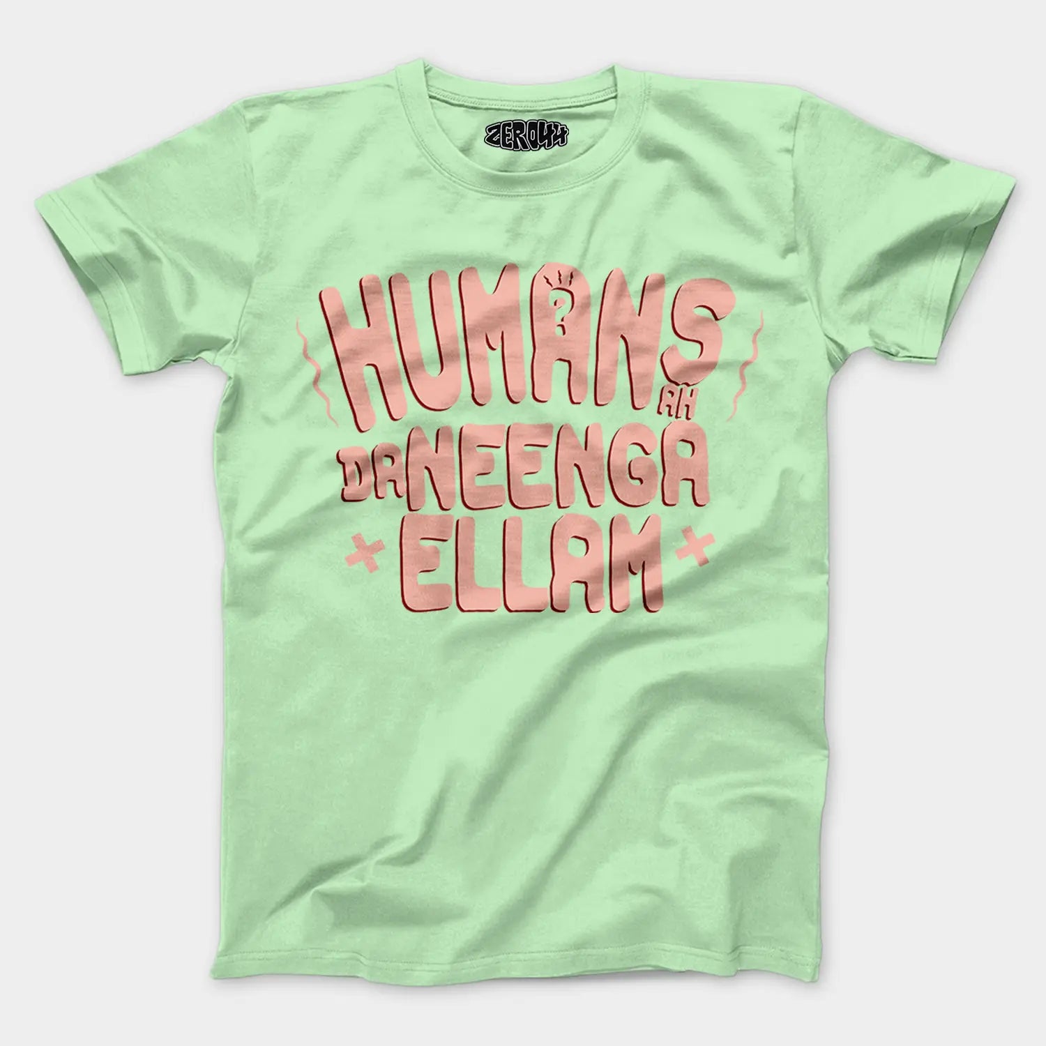 Humans Ah Da Neenga Ellam? Men/Unisex T-Shirt in Jade Color