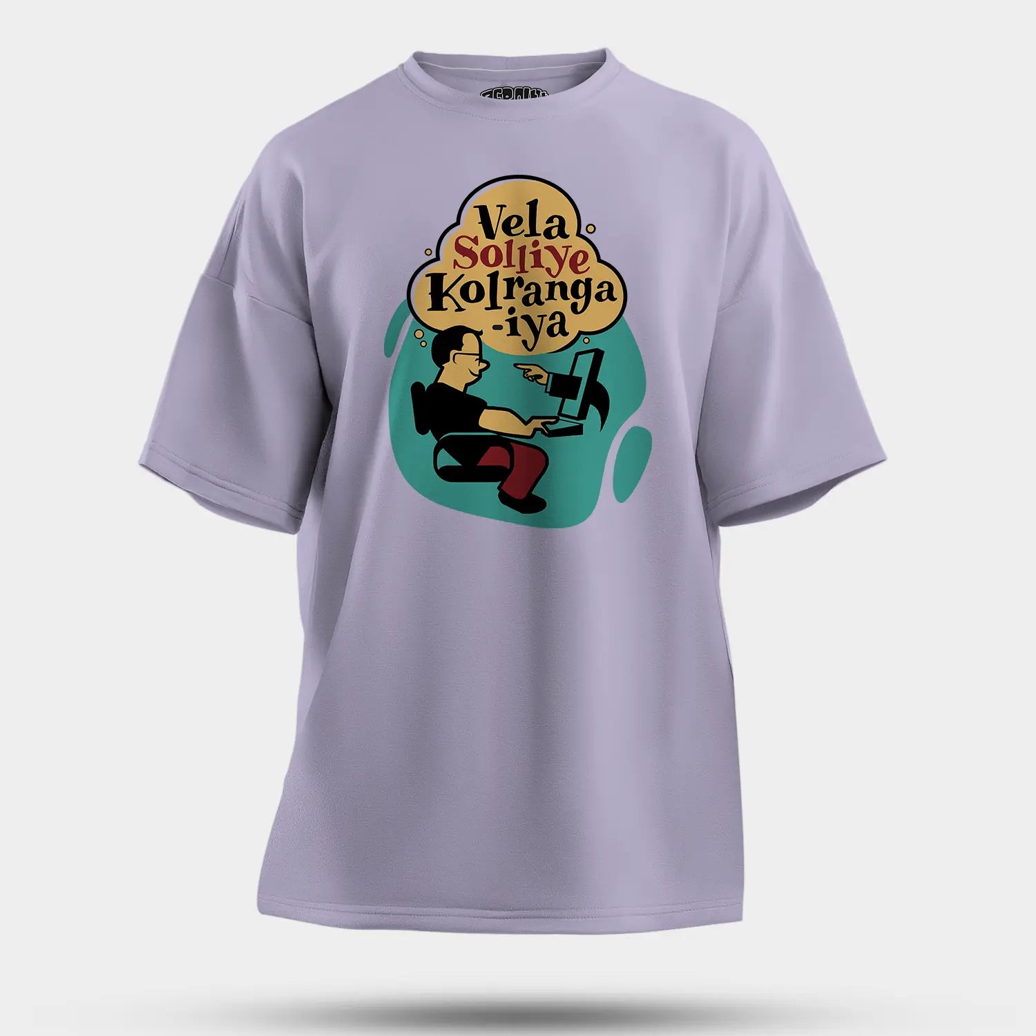 Vela Soliye Kolrangaiya Men/Unisex Oversized T-Shirt in Lavender Color