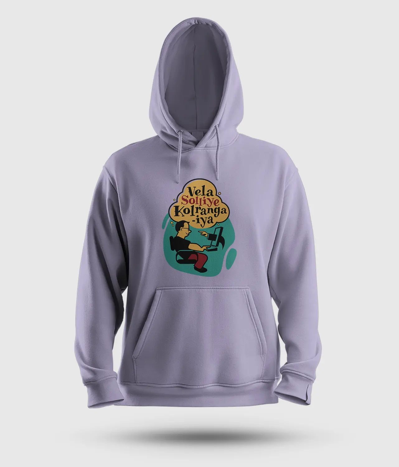 Vela Soliye Kolrangaiya Men/Unisex Hoodie in Lavender Color