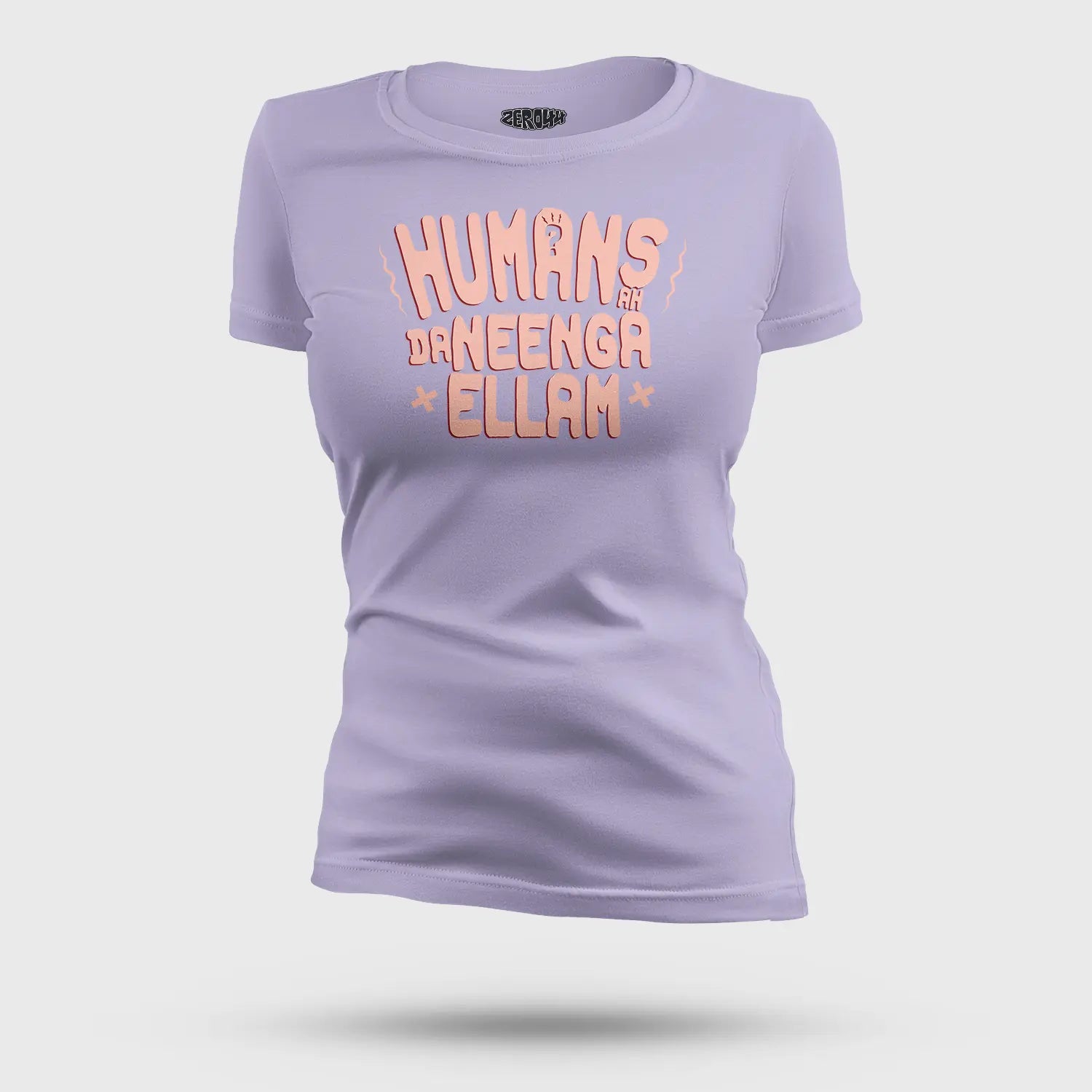 Humans Ah Da Neenga Ellam? Women's T-Shirt in Lavender Color