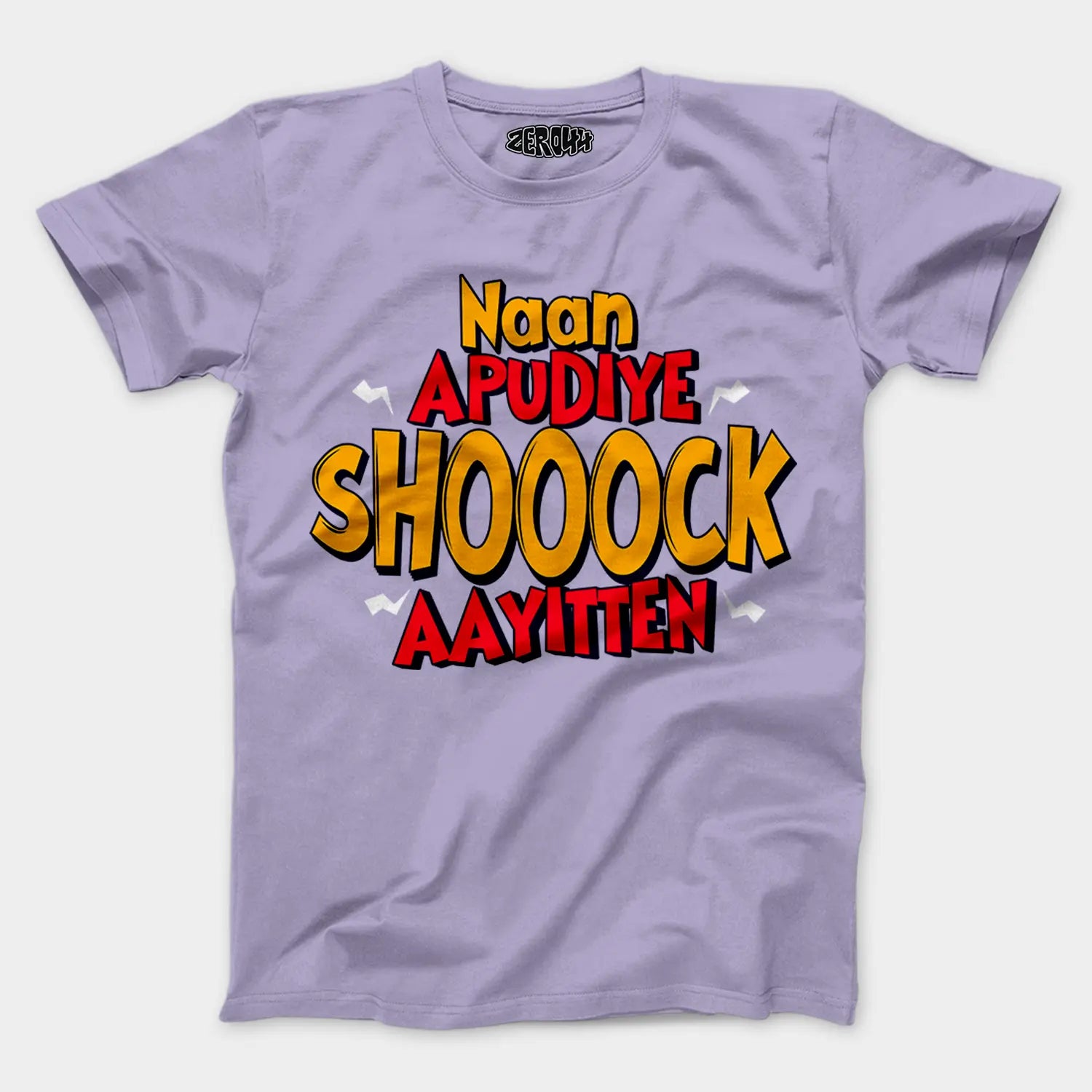 Naan Apudiye Shoooock Aayitten Men/Unisex T-Shirt in Lavender Color