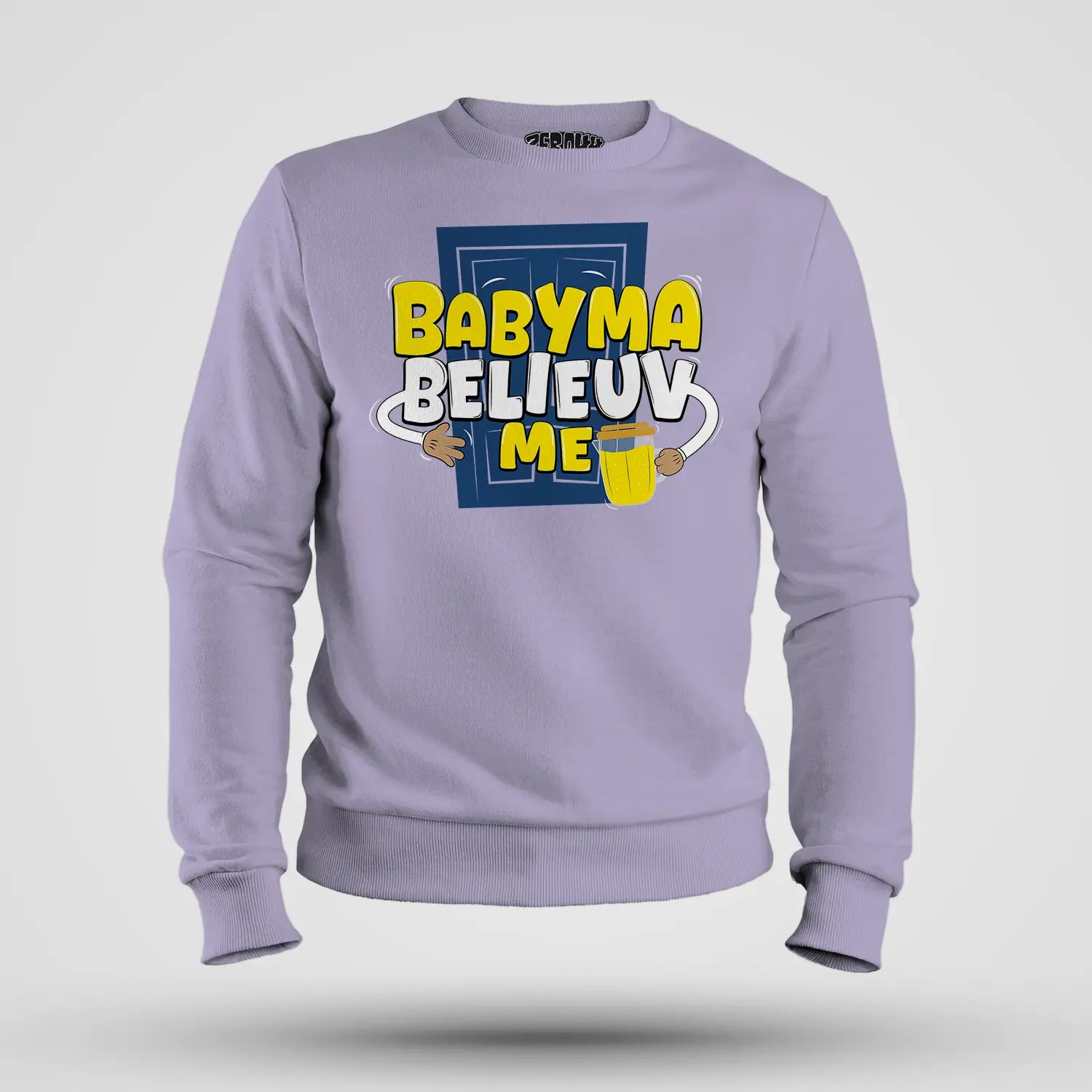 Babyma Belieuv Me Men/Unisex Sweatshirt in Lavender Color