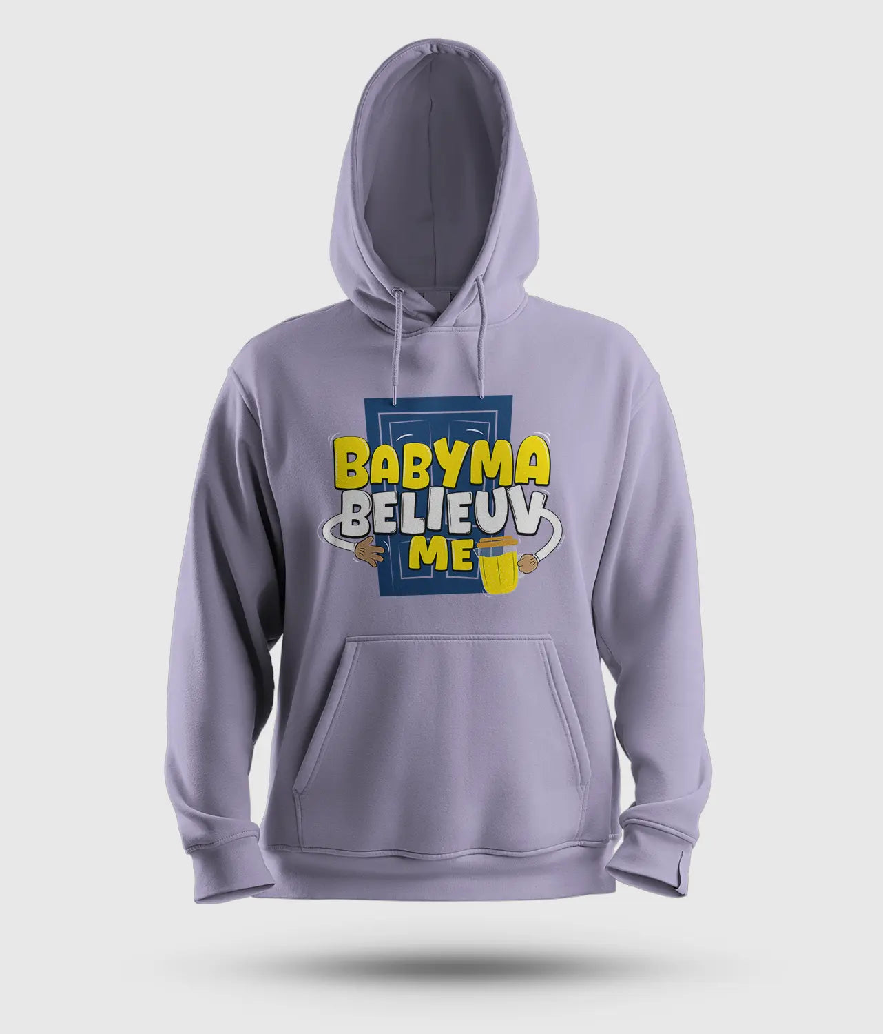 Babyma Belieuv Me Men/Unisex Hoodie in Lavender Color
