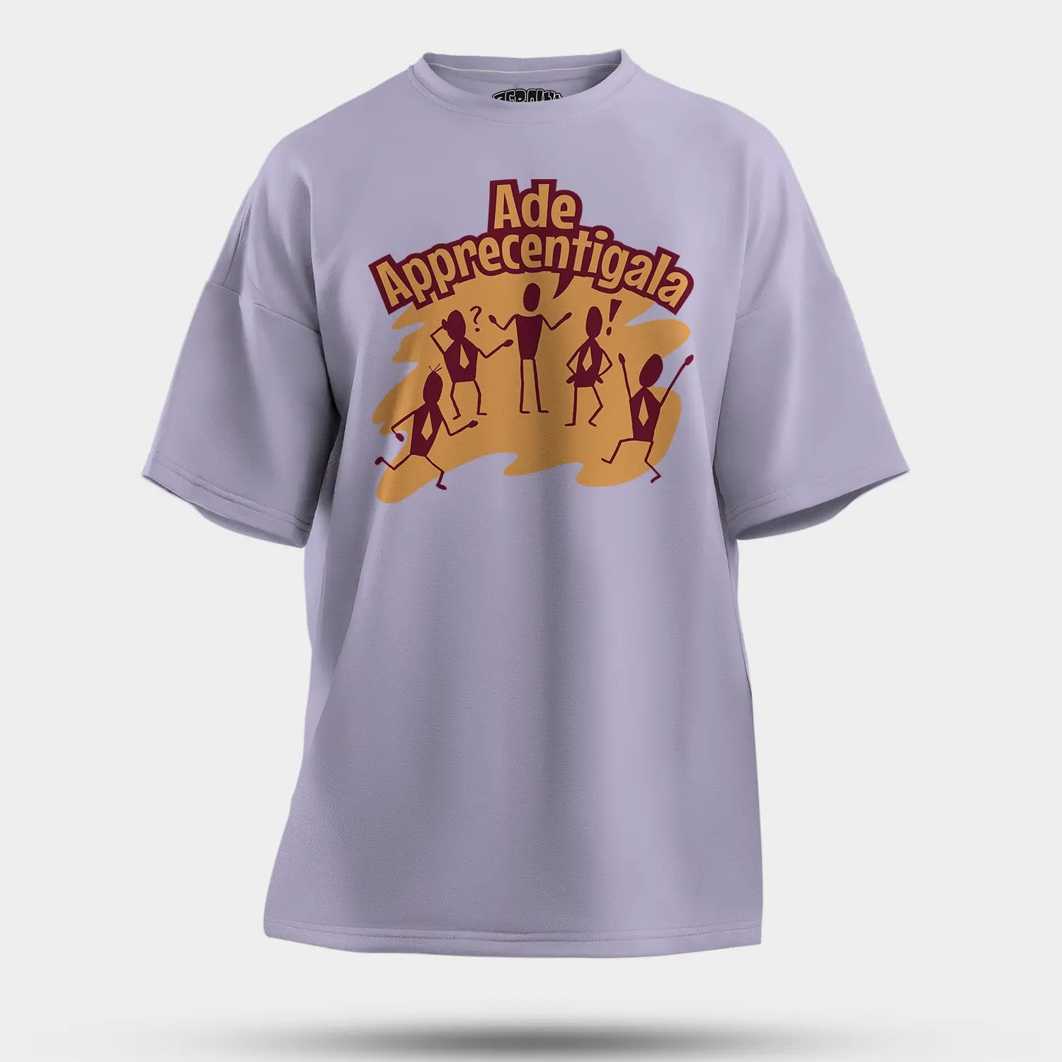 Ade Apprecentingala Men/Unisex Oversized T-Shirt in Lavender Color