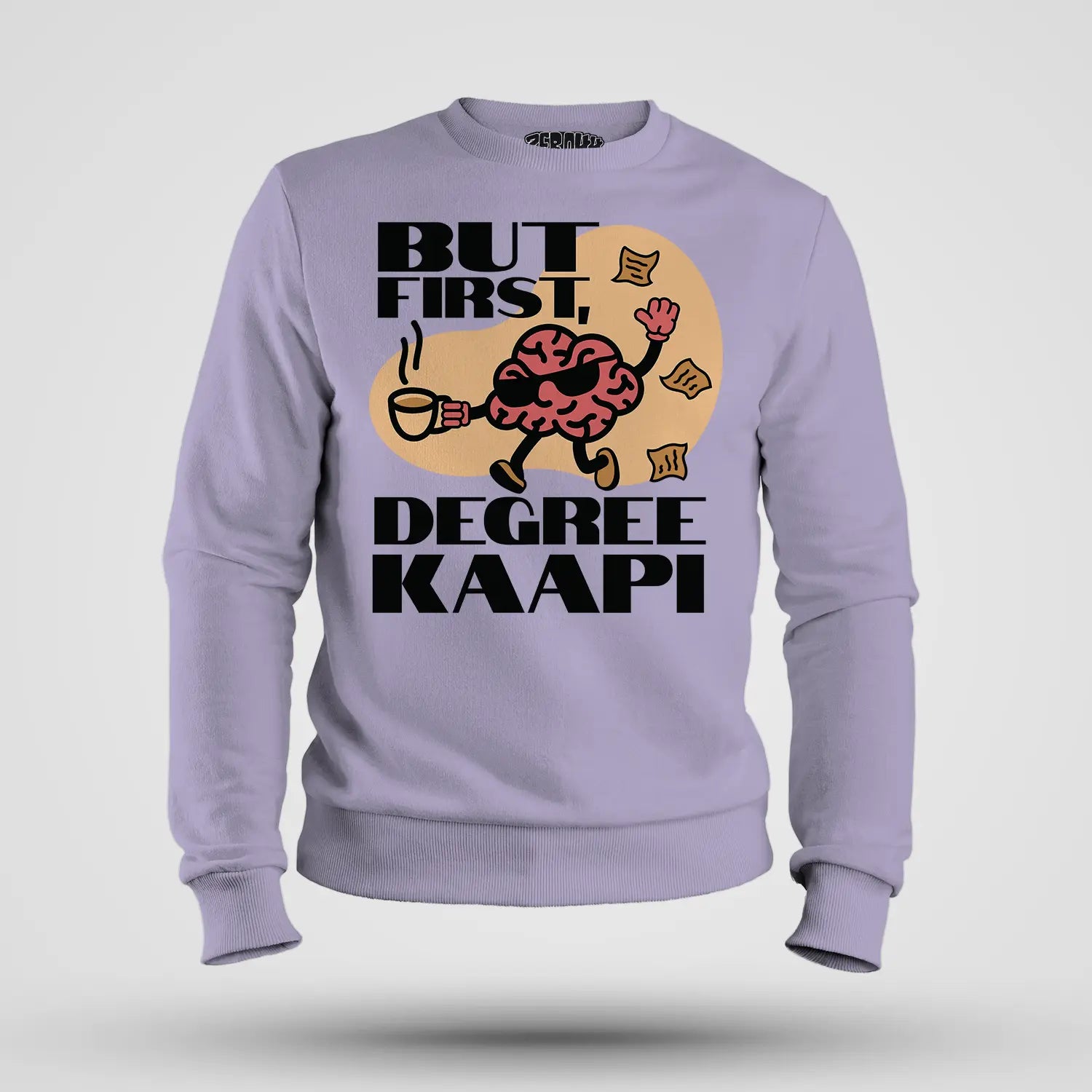 But First Degree Kaapi Men/Unisex Sweatshirt in Lavender Color