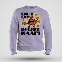 But First Degree Kaapi Men/Unisex Sweatshirt in Lavender Color