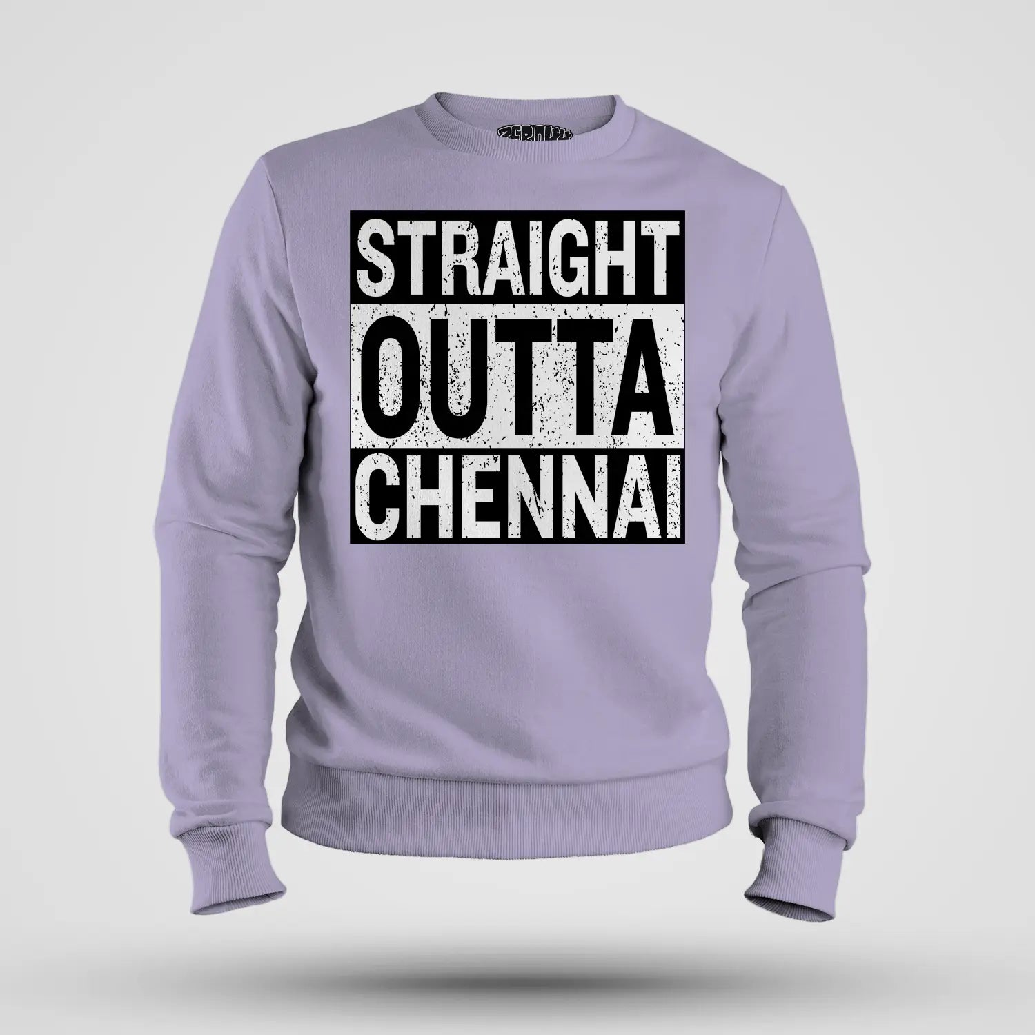 Straight Outta Chennai Men/Unisex Sweatshirt in Lavender Color