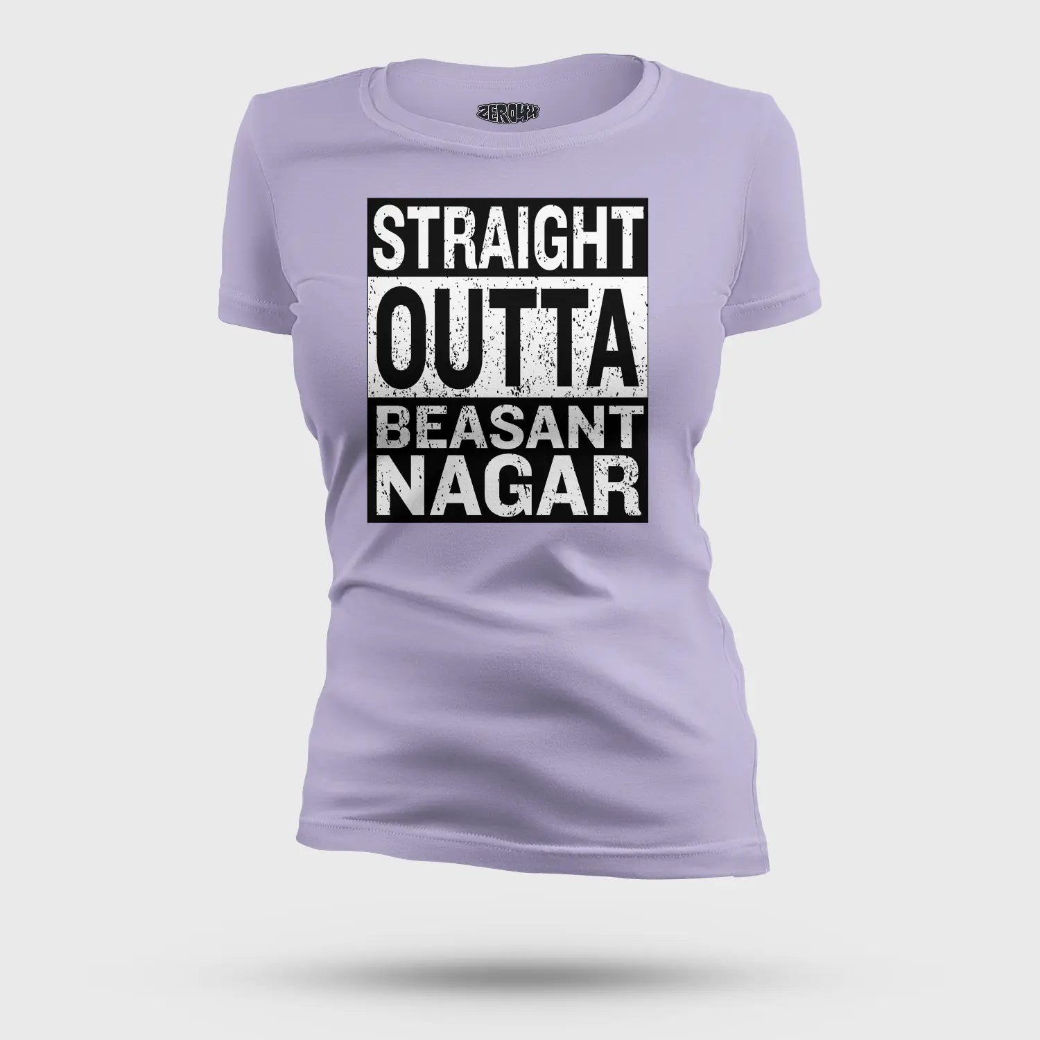 Straight Outta Beasant Nagar Women's T-Shirt in Lavender Color