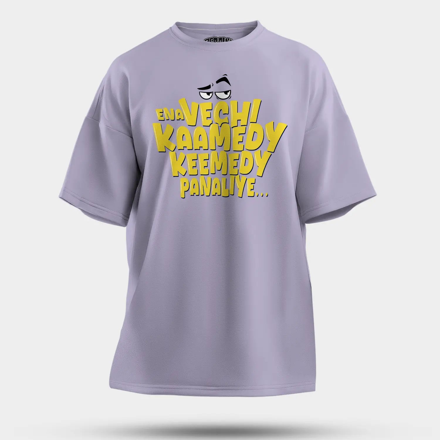 Ena Vechi Kaamedy Keemady Panaliye Men/Unisex Oversized T-Shirt in Lavender Color