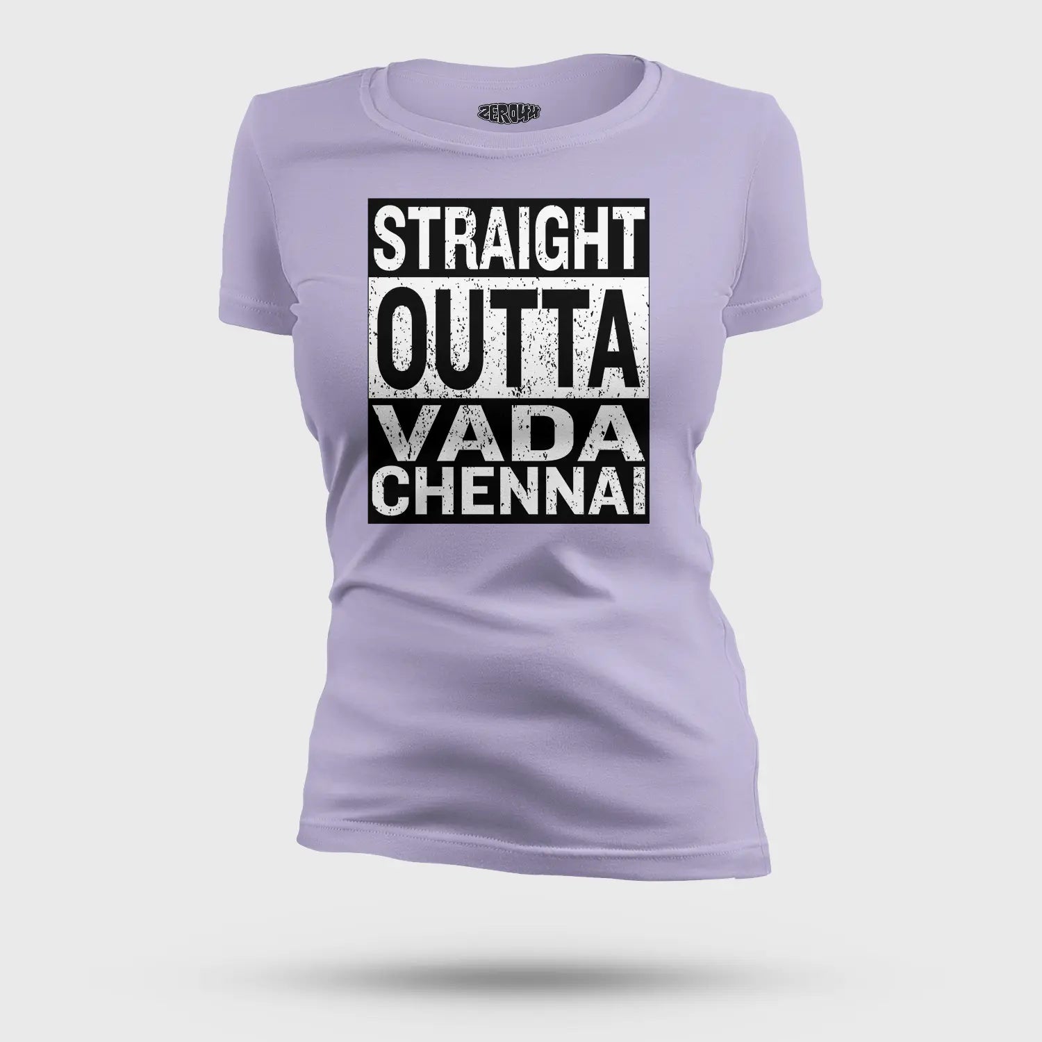 Straight Outta Vada Chennai Women's T-Shirt in Lavender Color