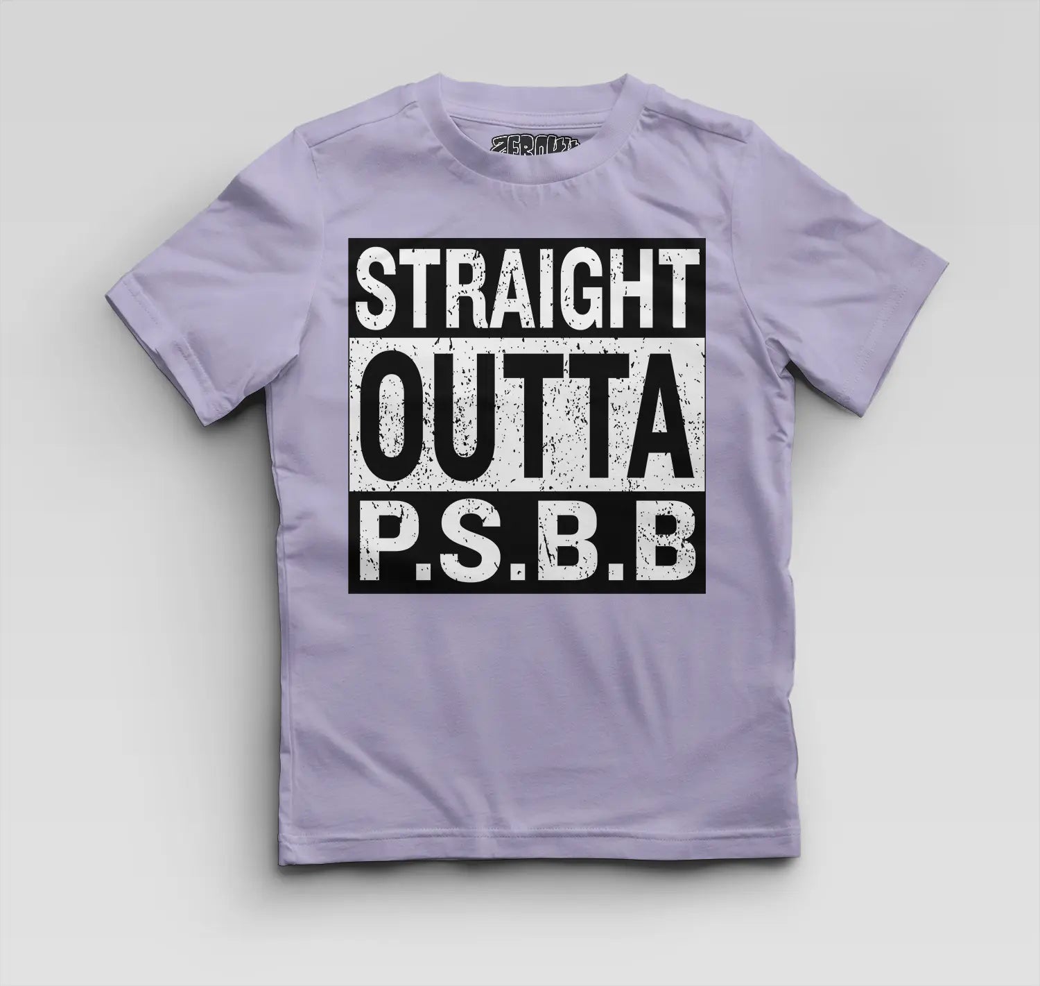 Straight Outta Psbb Boys Round Neck T-Shirt in Lavender Color