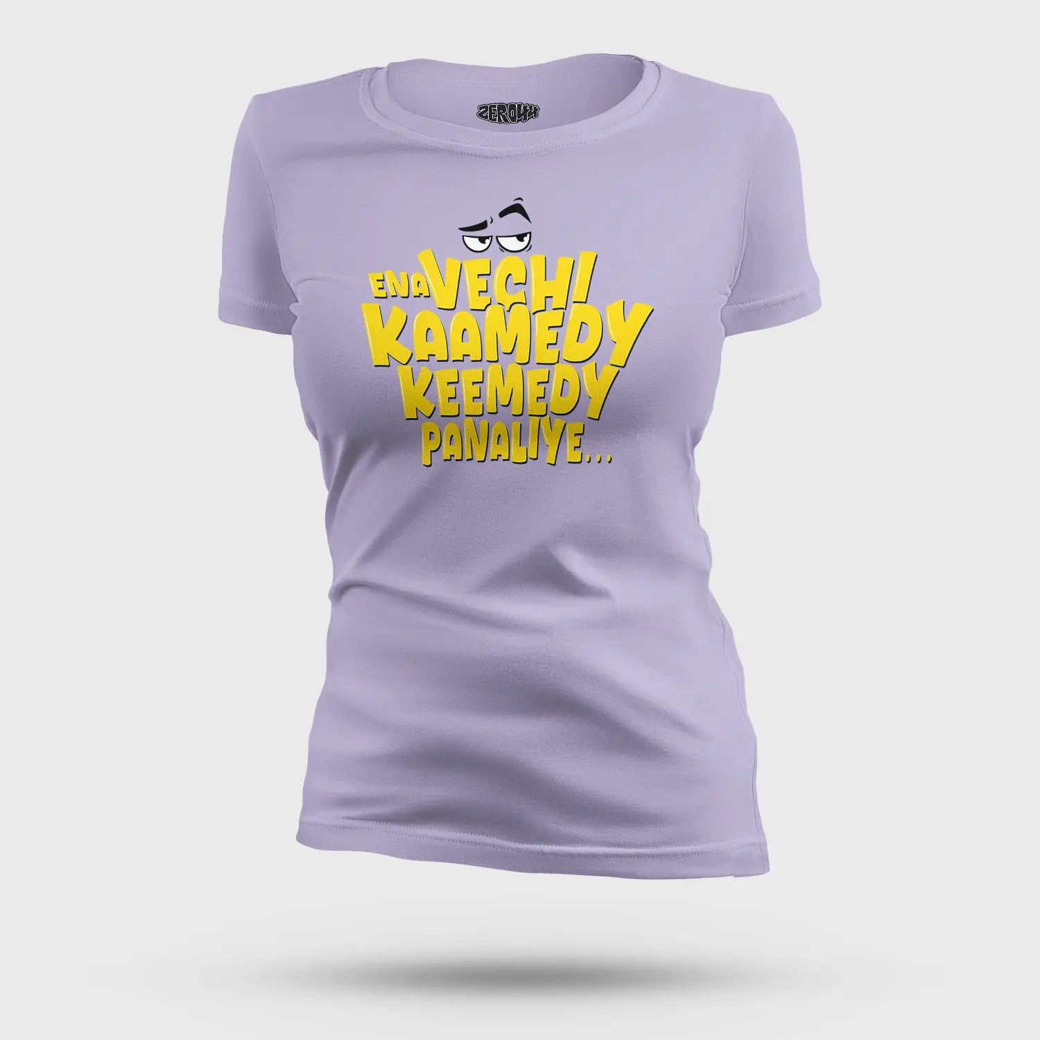 Ena Vechi Kaamedy Keemady Panaliye Women's T-Shirt in Lavender Color