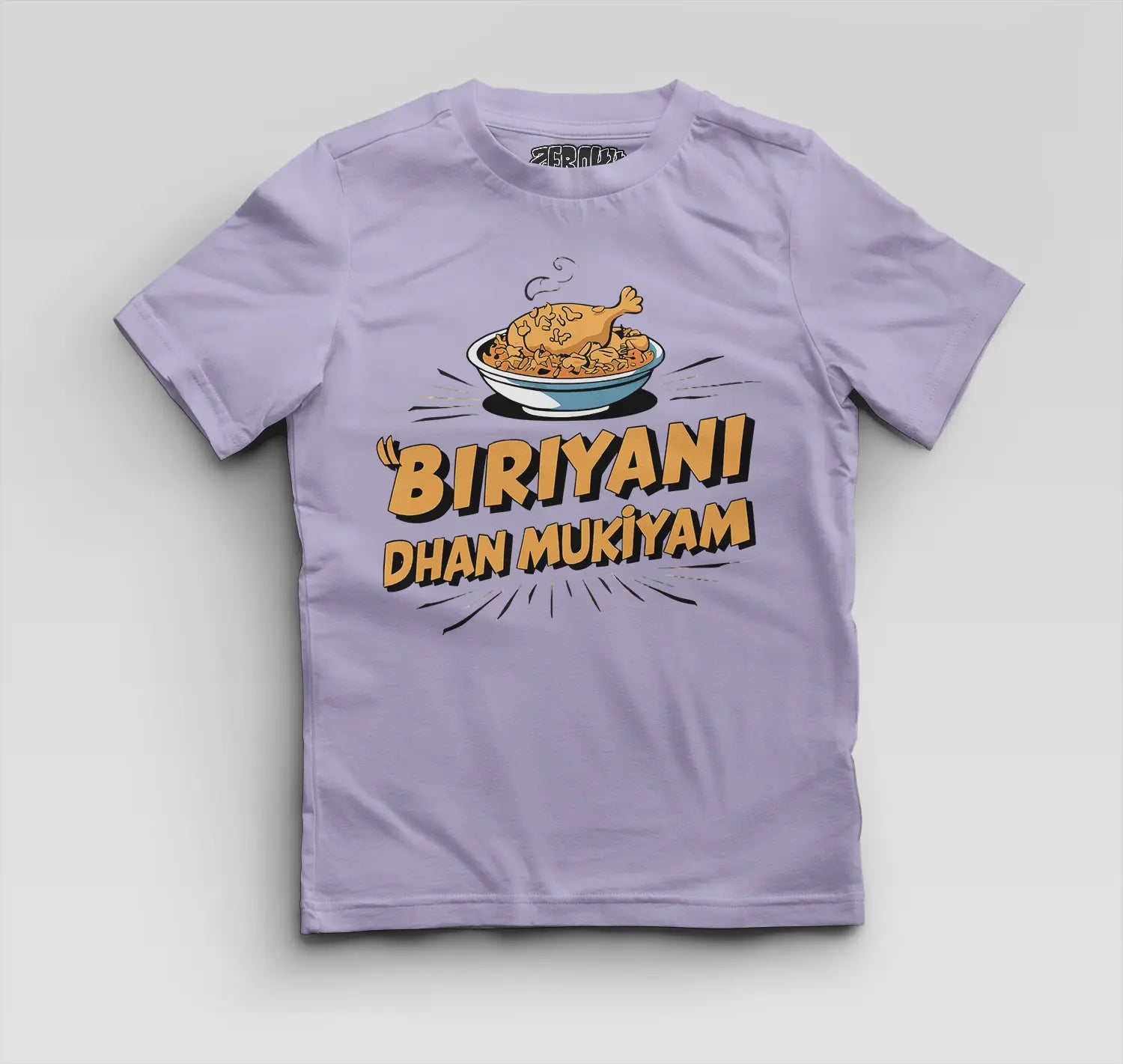 Biriyani Dhan Mukiyam Boys Round Neck T-Shirt in Lavender Color