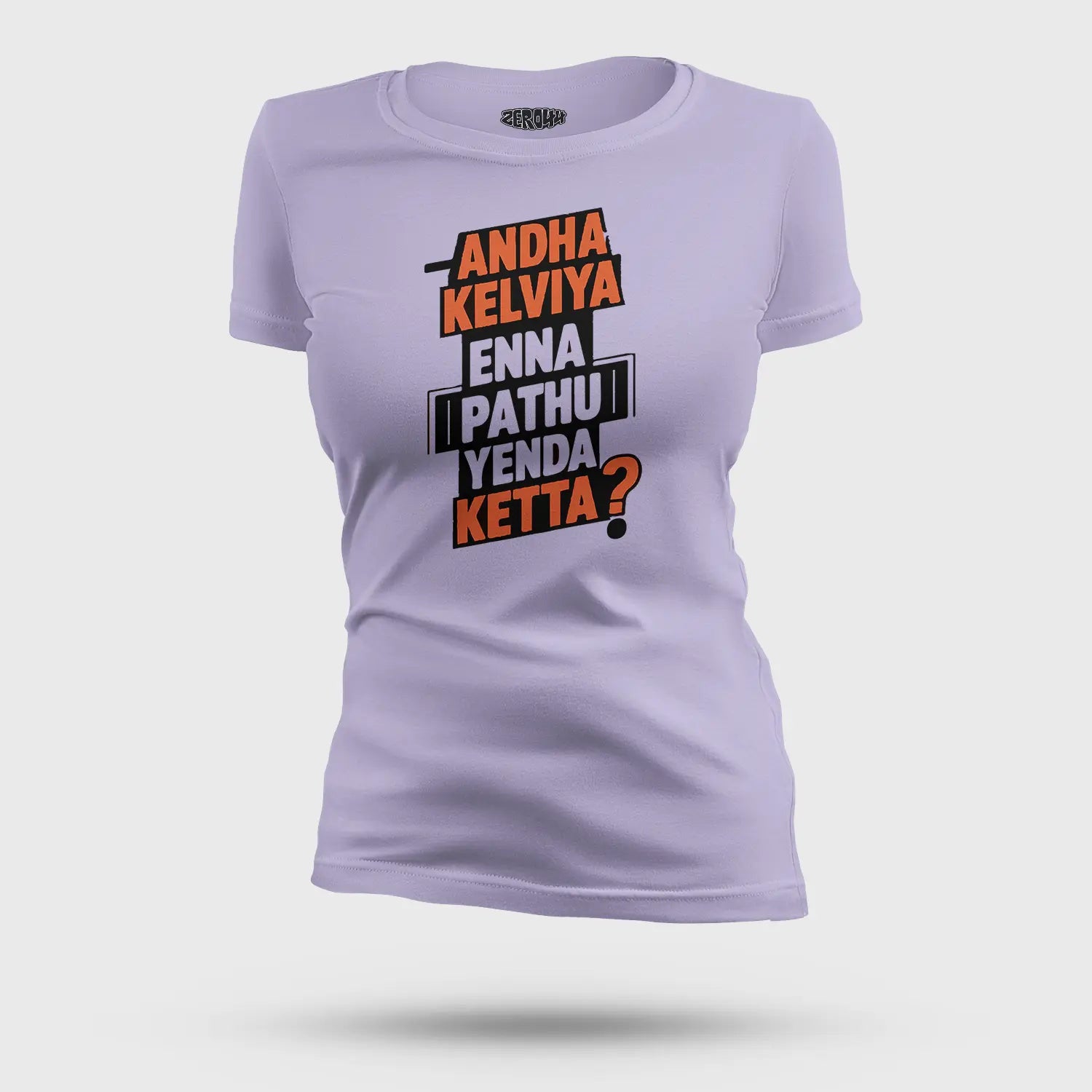 Andha Kelviya Enna Pathu Yenda Ketta Women's T-Shirt in Lavender Color