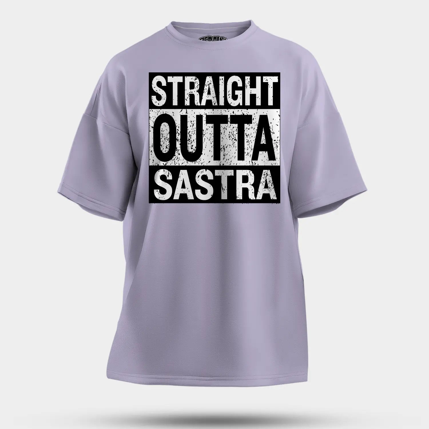 Straight Outta Sastra Men/Unisex Oversized T-Shirt in Lavender Color