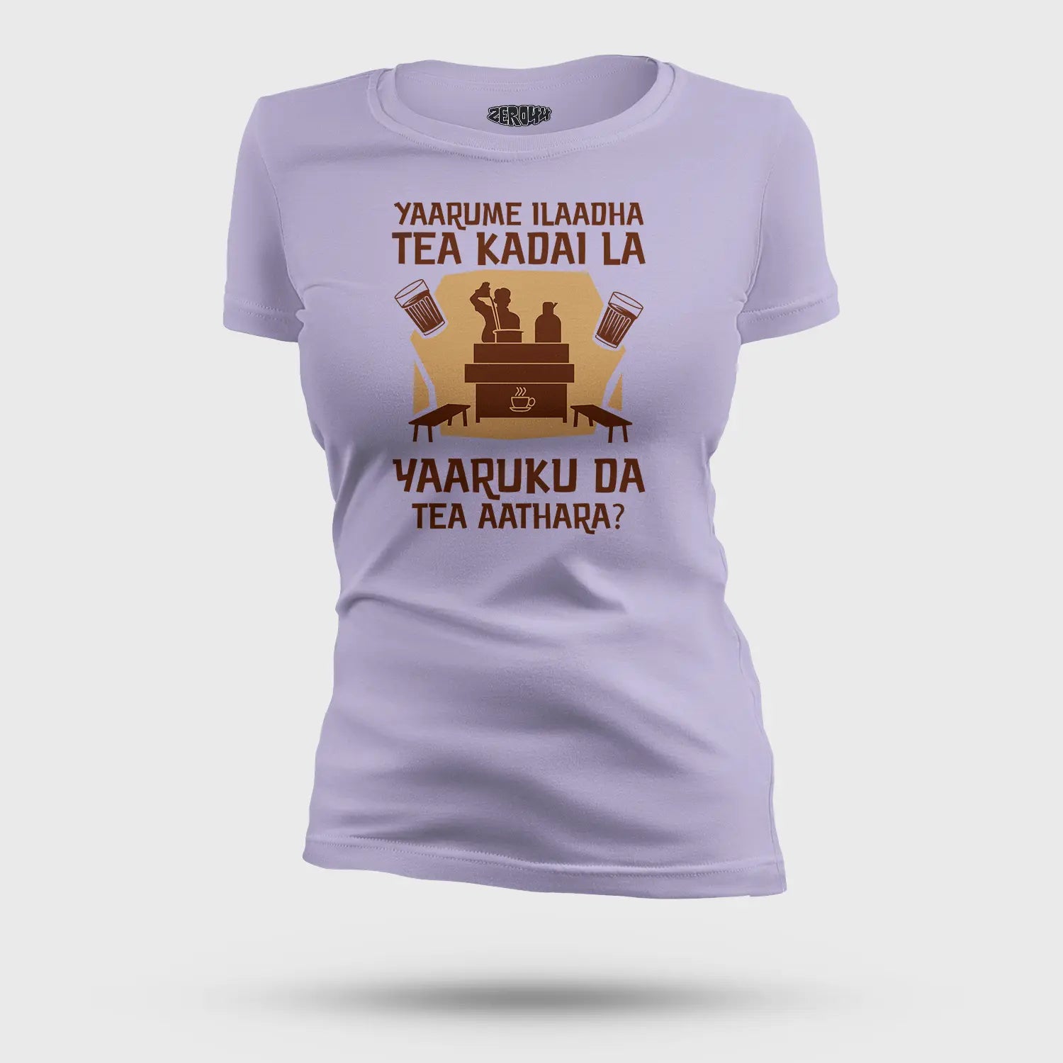 Yaarume Ilaadha Tea Kadai La Yaaruku Da Tea Aathara? Women's T-Shirt in Lavender Color