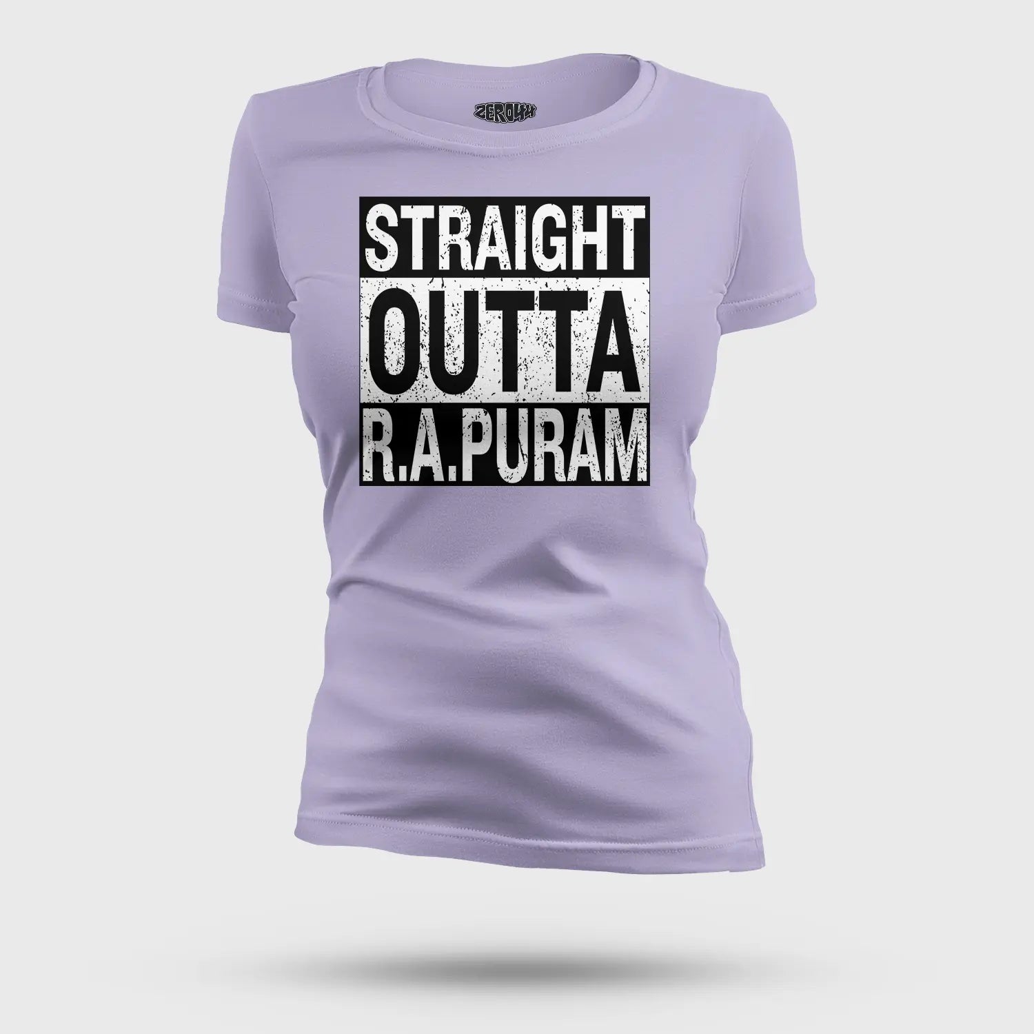 Straight Outta R.a Puram Women's T-Shirt in Lavender Color