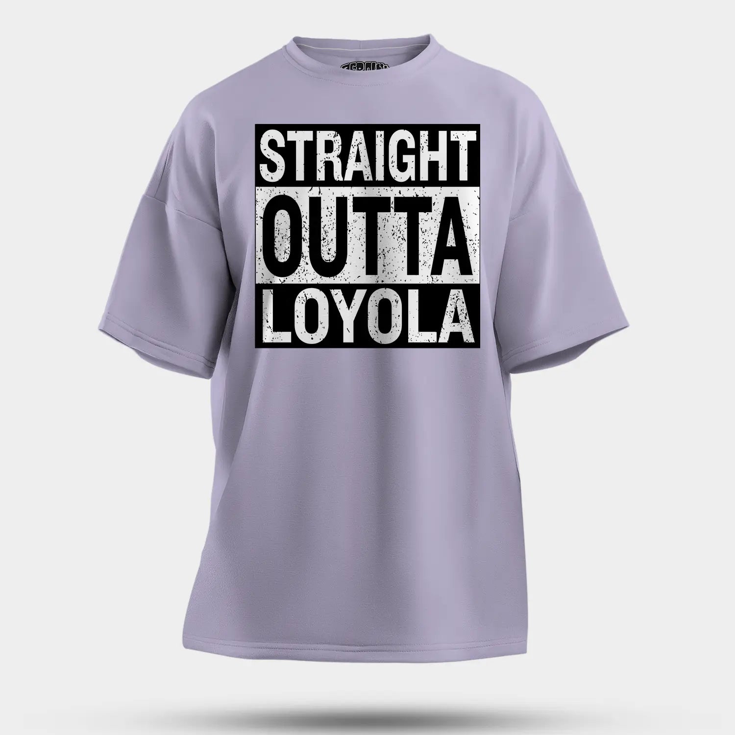 Straight Outta Loyola Men/Unisex Oversized T-Shirt in Lavender Color
