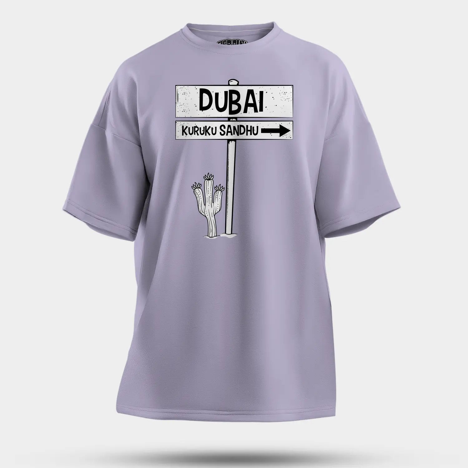 Dubai Kuruku Sandhu Men/Unisex Oversized T-Shirt in Lavender Color