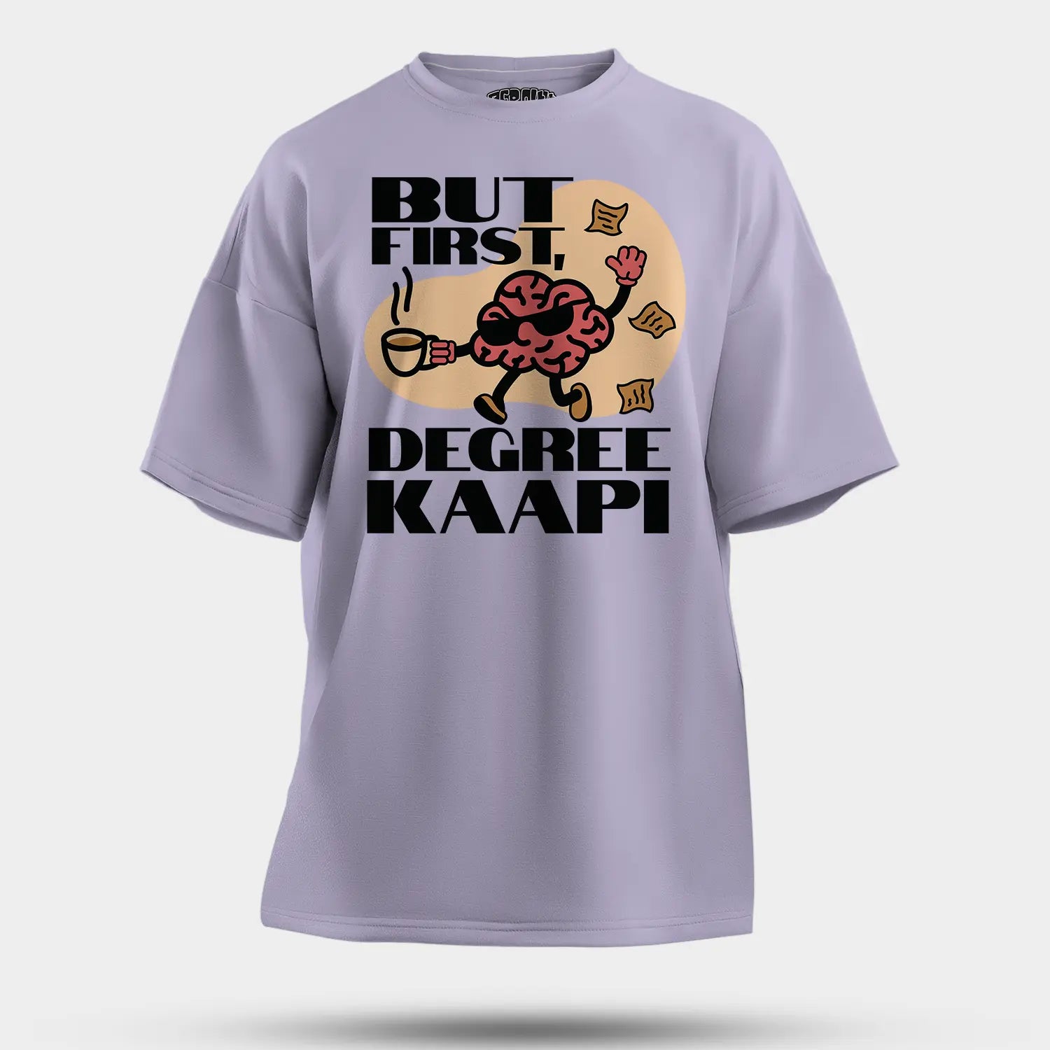 But First Degree Kaapi Men/Unisex Oversized T-Shirt in Lavender Color
