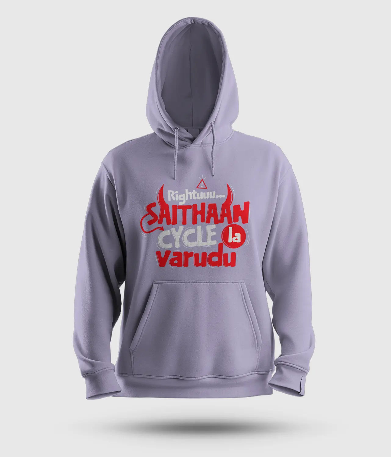 Rightuuu.. Saithaan Cycle La Varudhu Men/Unisex Hoodie in Lavender Color