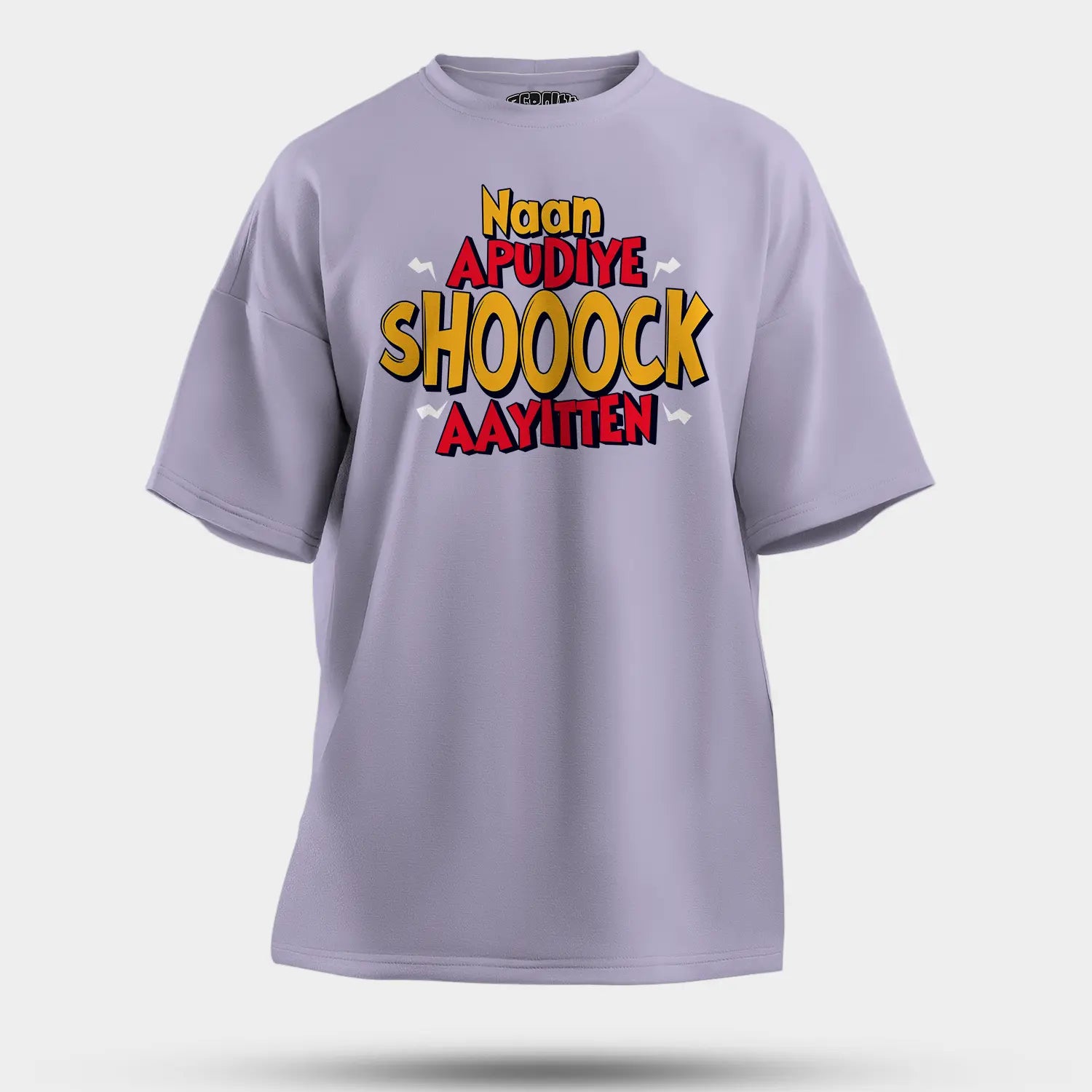 Naan Apudiye Shoooock Aayitten Men/Unisex Oversized T-Shirt in Lavender Color