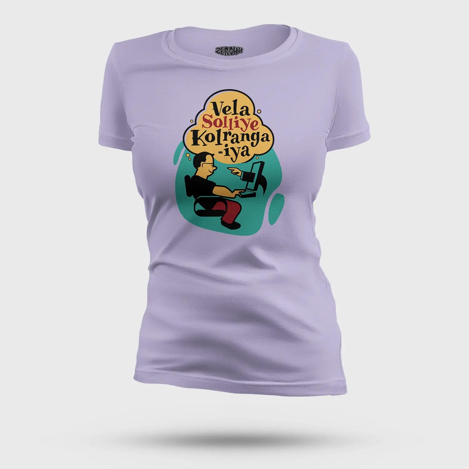 Vela Soliye Kolrangaiya Women's T-Shirt in Lavender Color