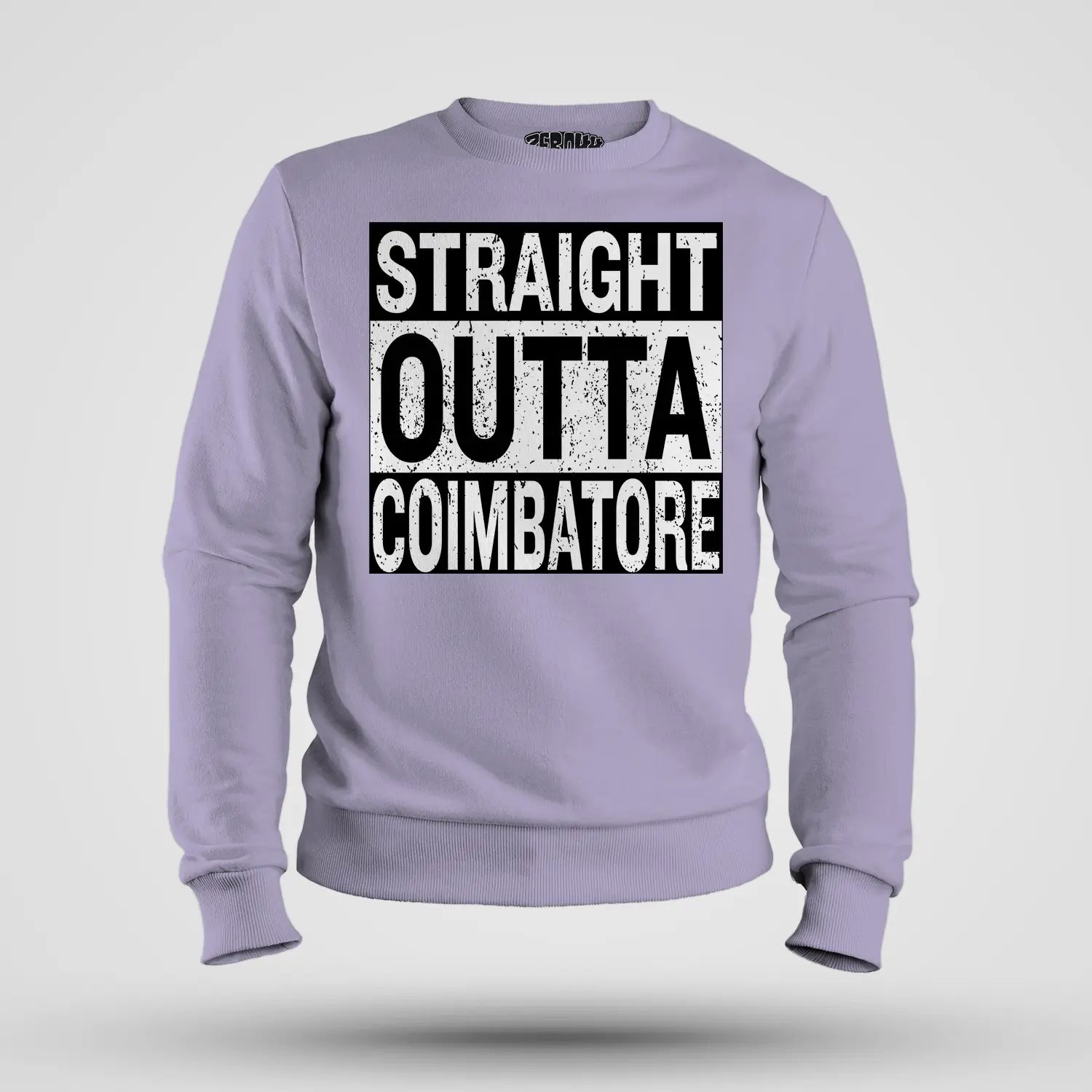 Straight Outta Coimbatore Men/Unisex Sweatshirt in Lavender Color