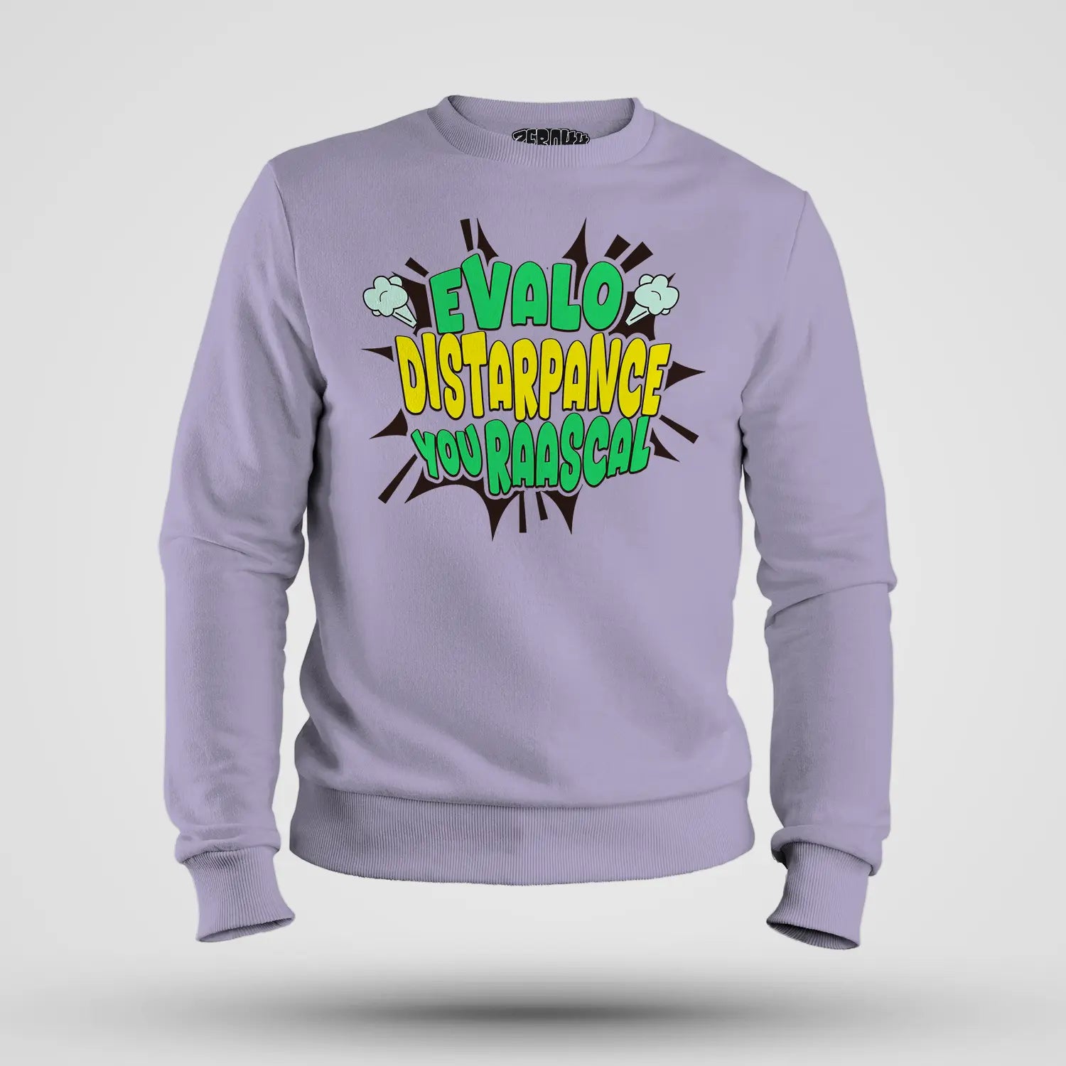 Evalo Distarpance You Raascal Men/Unisex Sweatshirt in Lavender Color