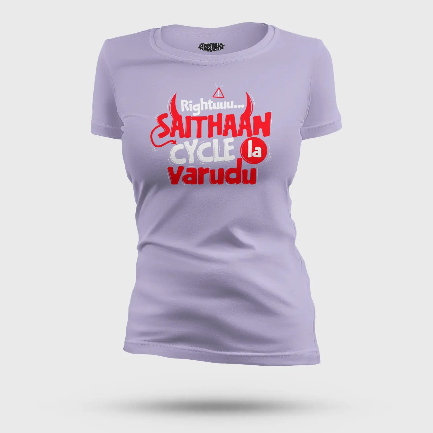Rightuuu.. Saithaan Cycle La Varudhu Women's T-Shirt in Lavender Color