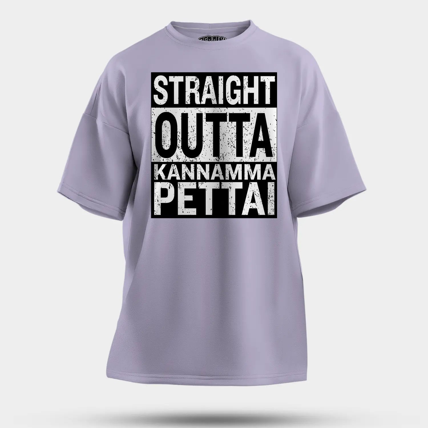 Straight Outta Kannamma Pettai Men/Unisex Oversized T-Shirt in Lavender Color