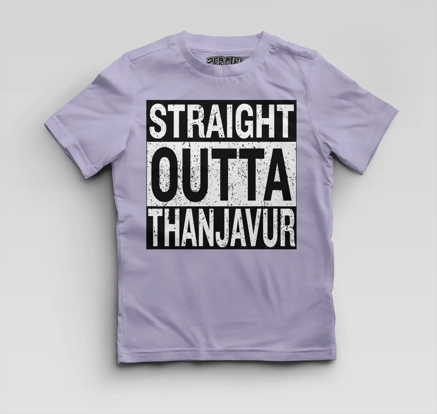 Straight Outta Thanjavur Boys Round Neck T-Shirt in Lavender Color