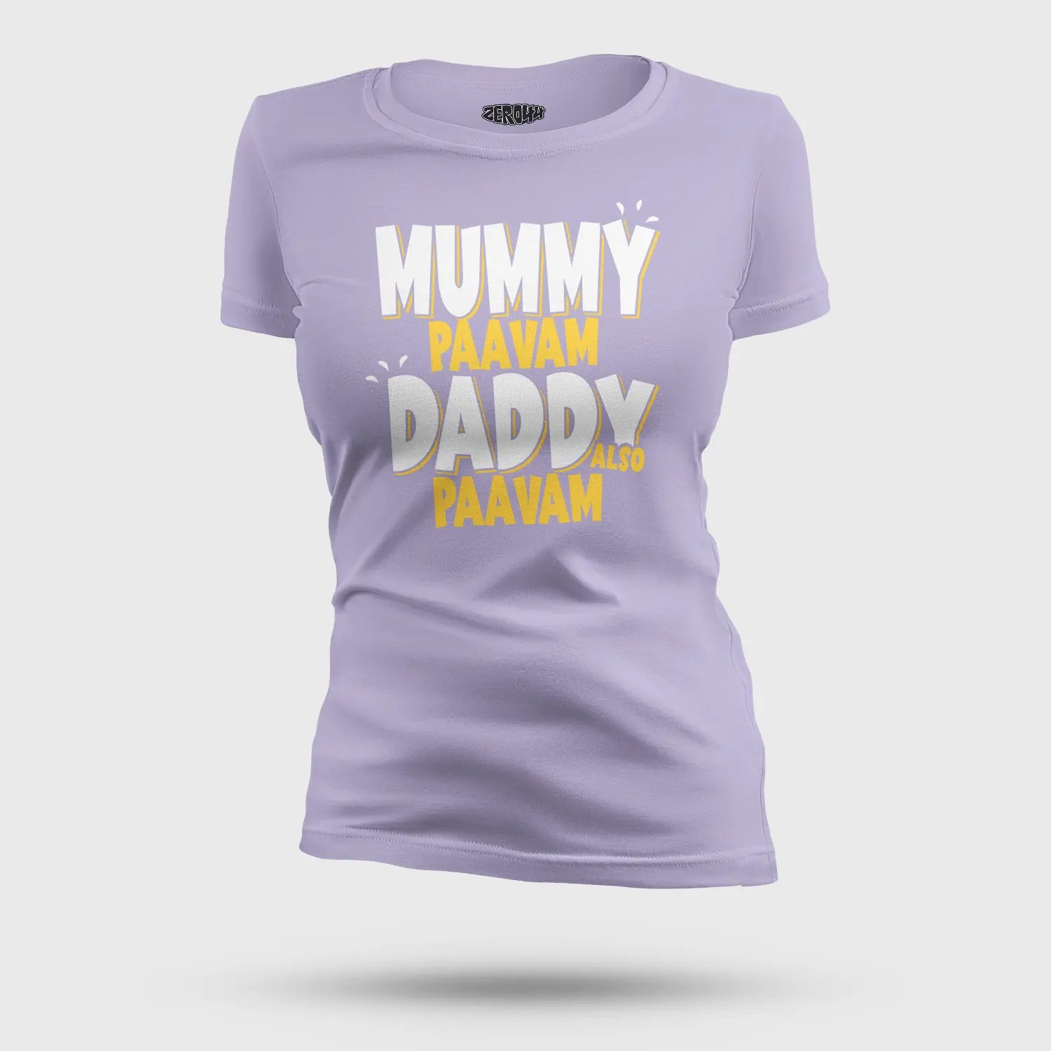 Mummy Paavam, Daddy Also Paavam Women's T-Shirt in Lavender Color