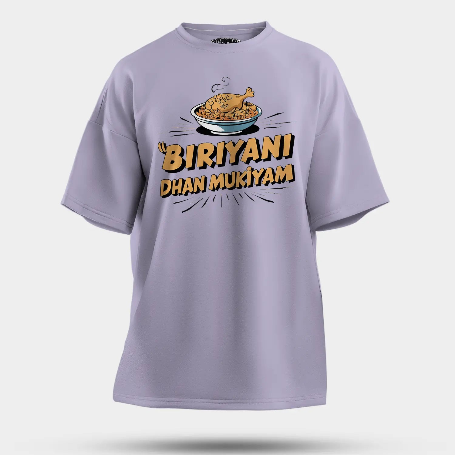 Biriyani Dhan Mukiyam Men/Unisex Oversized T-Shirt in Lavender Color