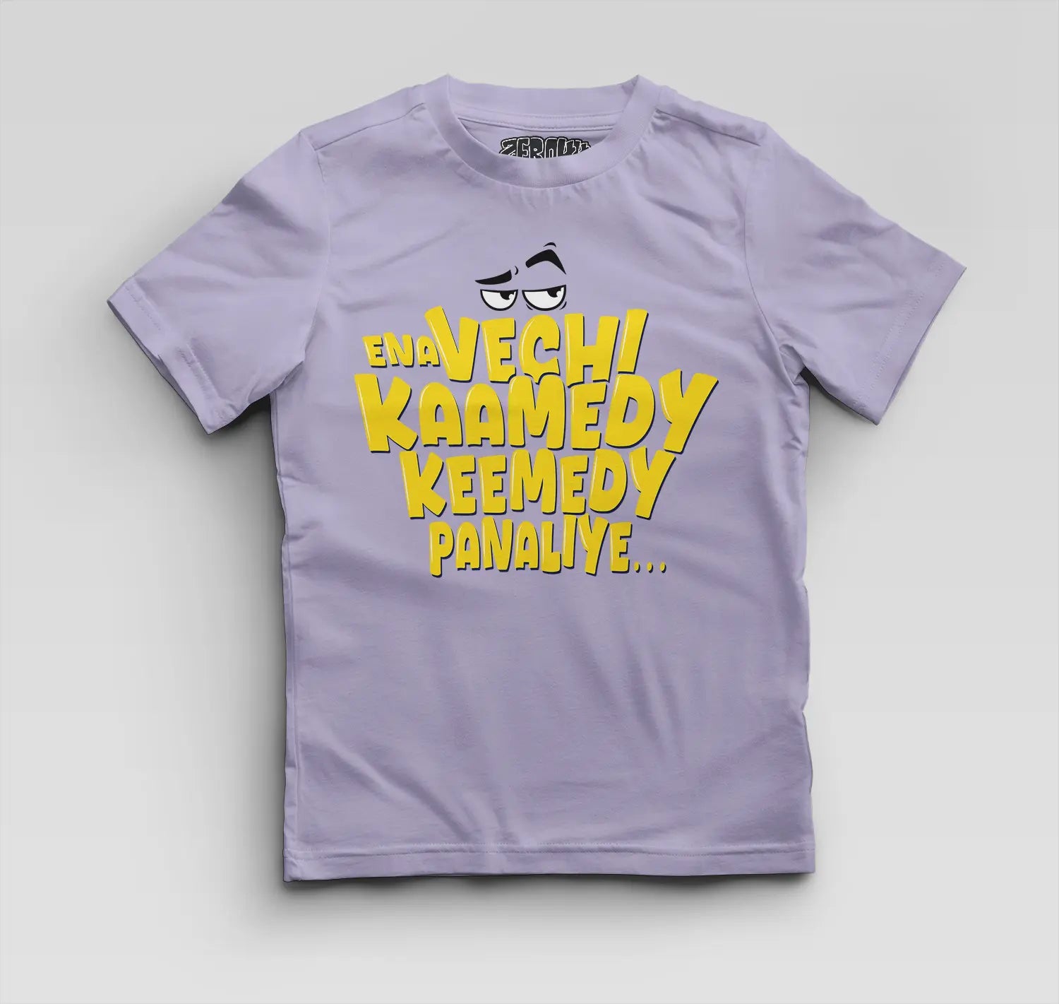 Ena Vechi Kaamedy Keemady Panaliye Boys Round Neck T-Shirt in Lavender Color