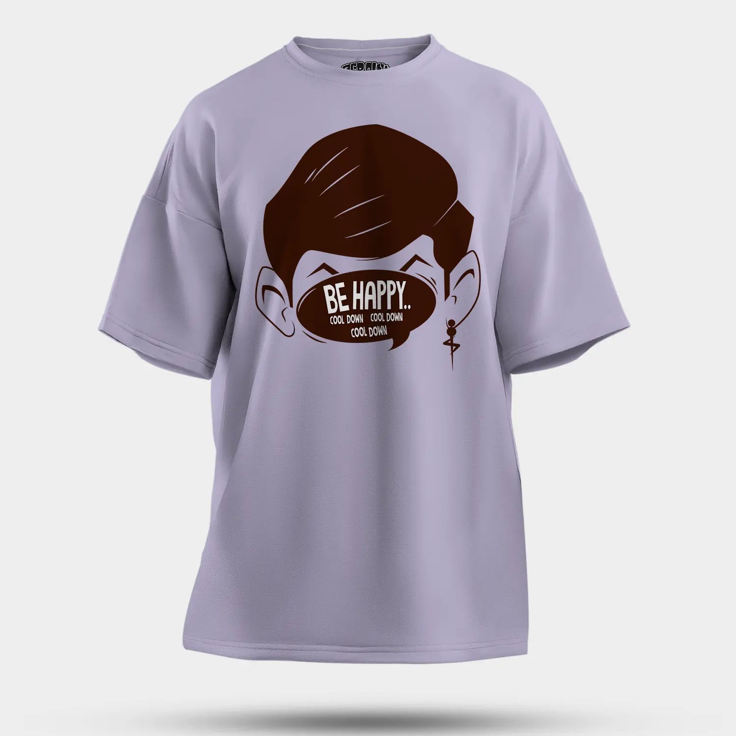 Be Happy Cool Down Cool Down Cool Down Men/Unisex Oversized T-Shirt in Lavender Color
