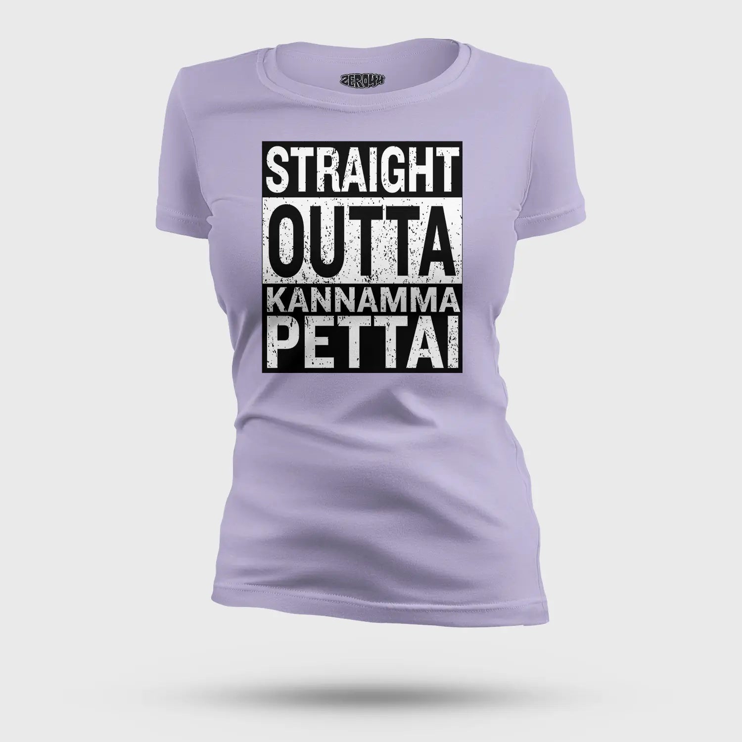 Straight Outta Kannamma Pettai Women's T-Shirt in Lavender Color
