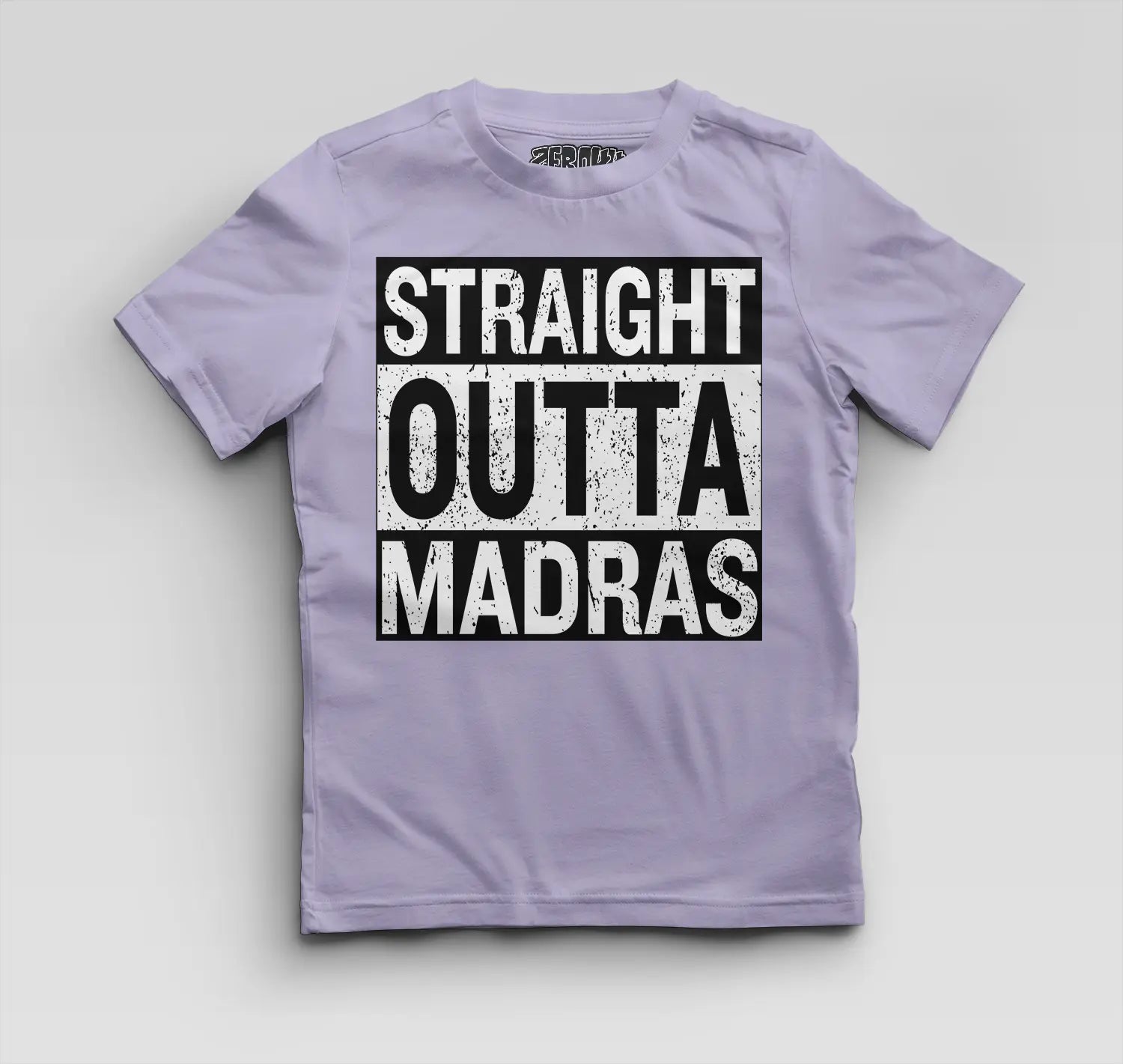 Straight Outta Madras Boys Round Neck T-Shirt in Lavender Color