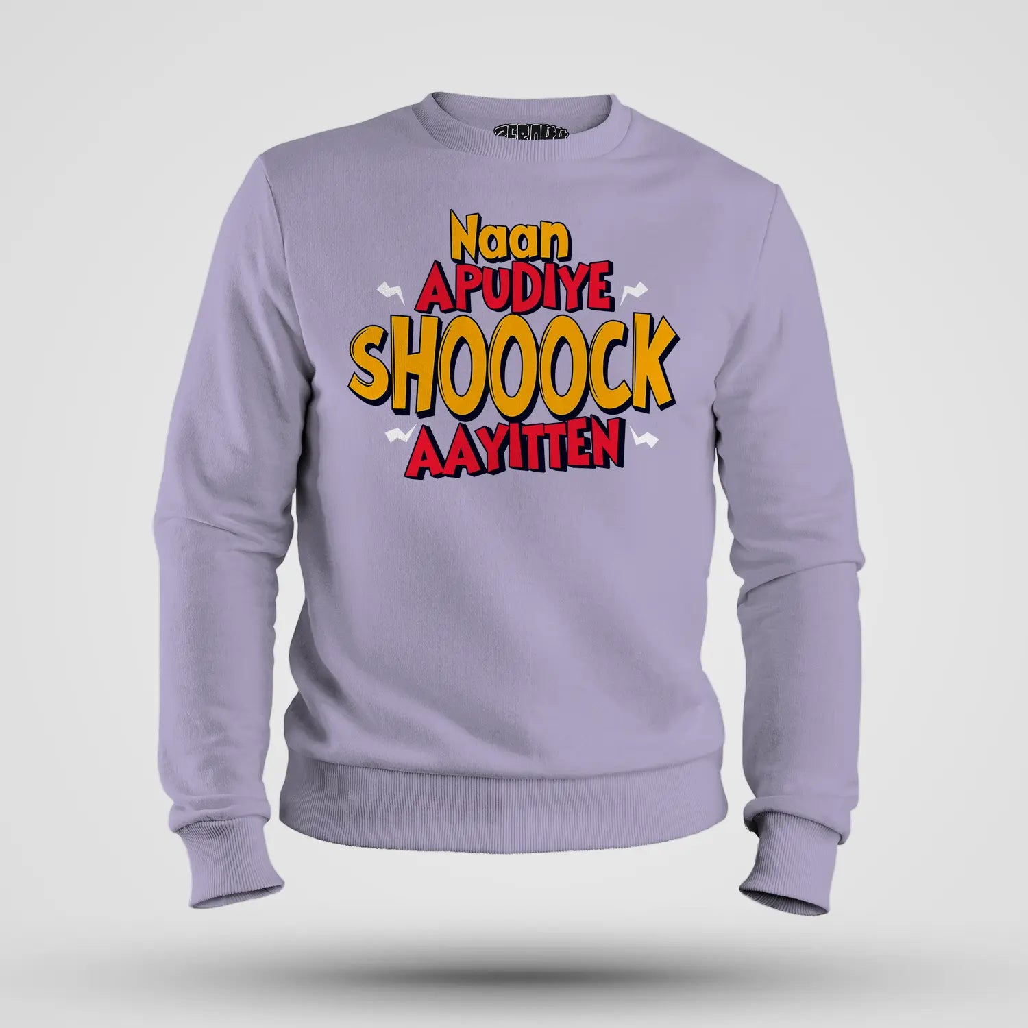 Naan Apudiye Shoooock Aayitten Men/Unisex Sweatshirt in Lavender Color