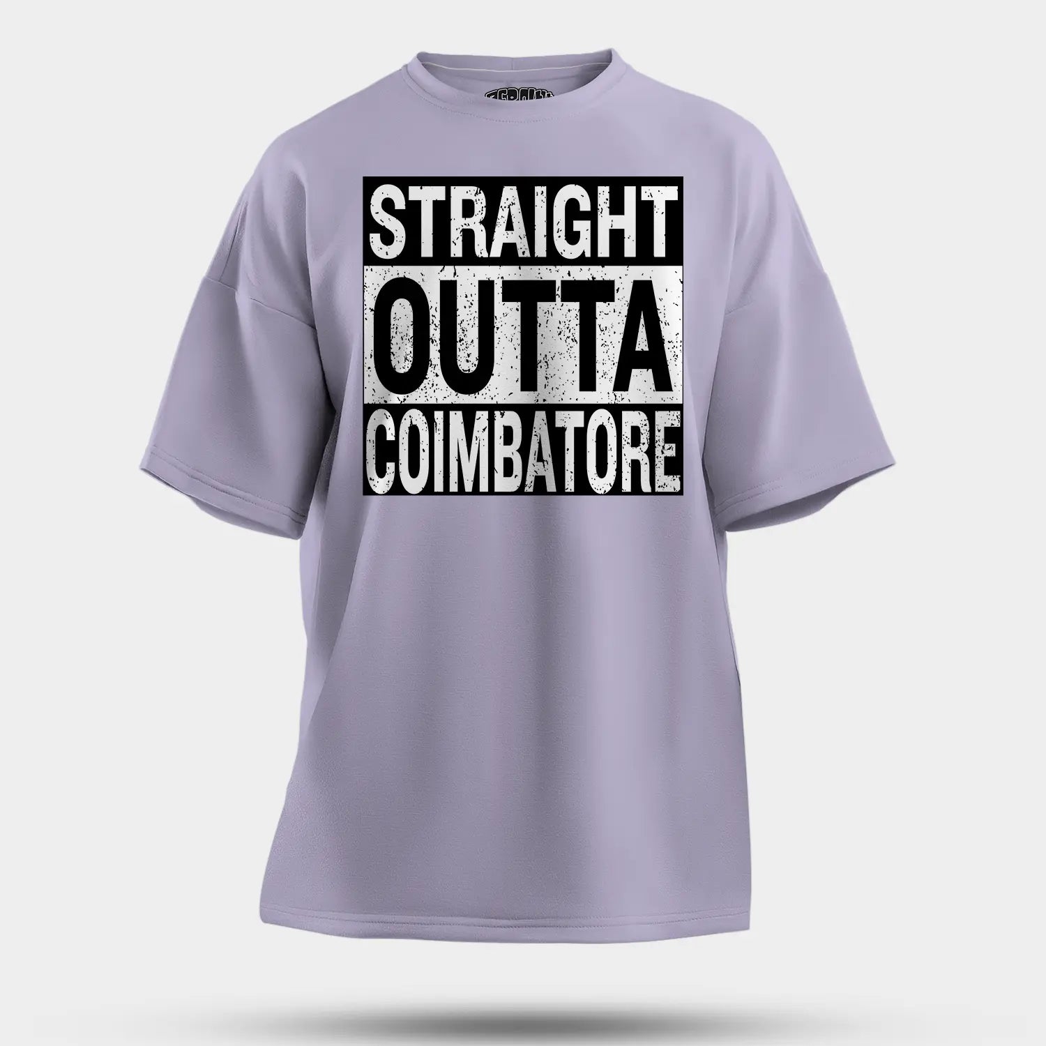Straight Outta Coimbatore Men/Unisex Oversized T-Shirt in Lavender Color