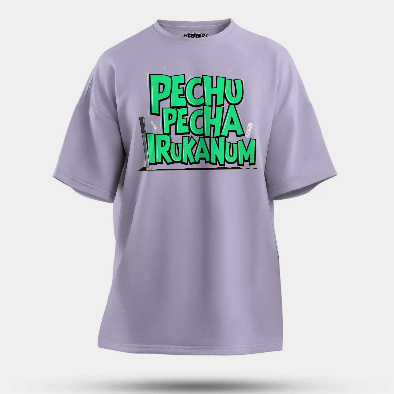 Pechu Pecha Irrukanum Men/Unisex Oversized T-Shirt in Lavender Color