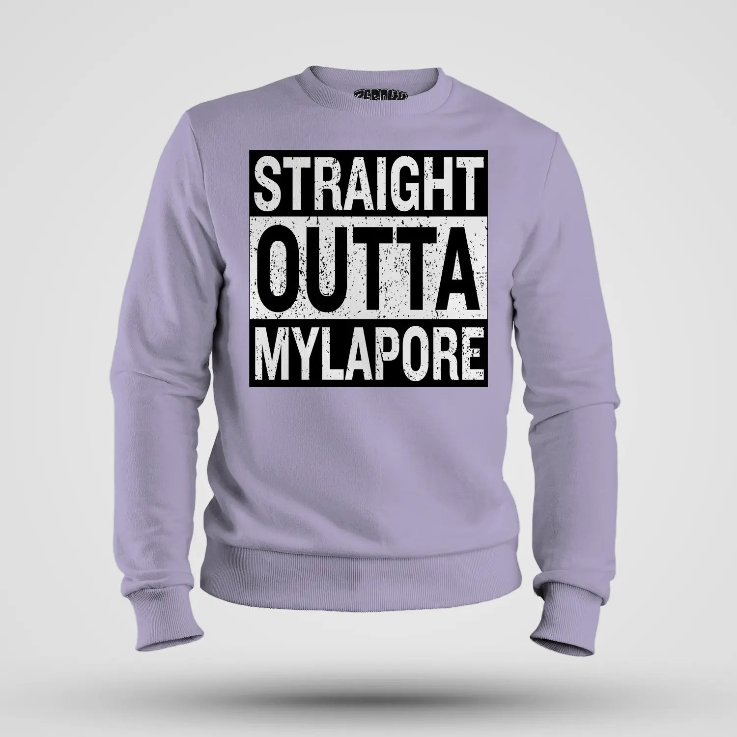 Straight Outta Mylapore Men/Unisex Sweatshirt in Lavender Color